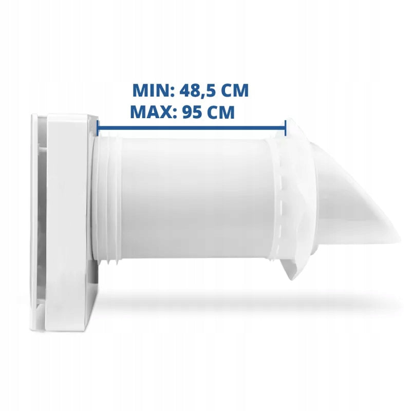 Wall air recuperator Weber, remote control, ø 160mm, 64m³/h length 95 cm Energy efficiency class A