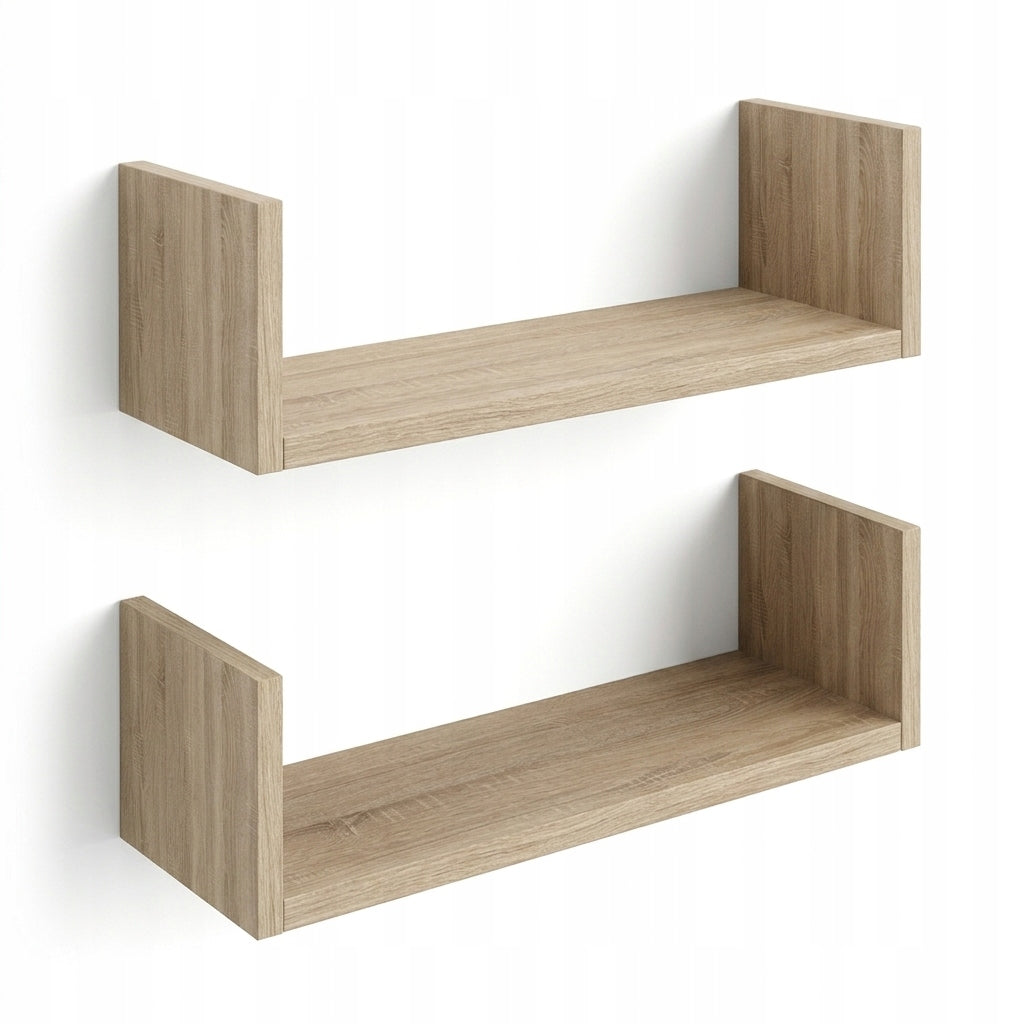 Wall hanging shelf set of 2 bookshelves sonoma oak 2x60 cm