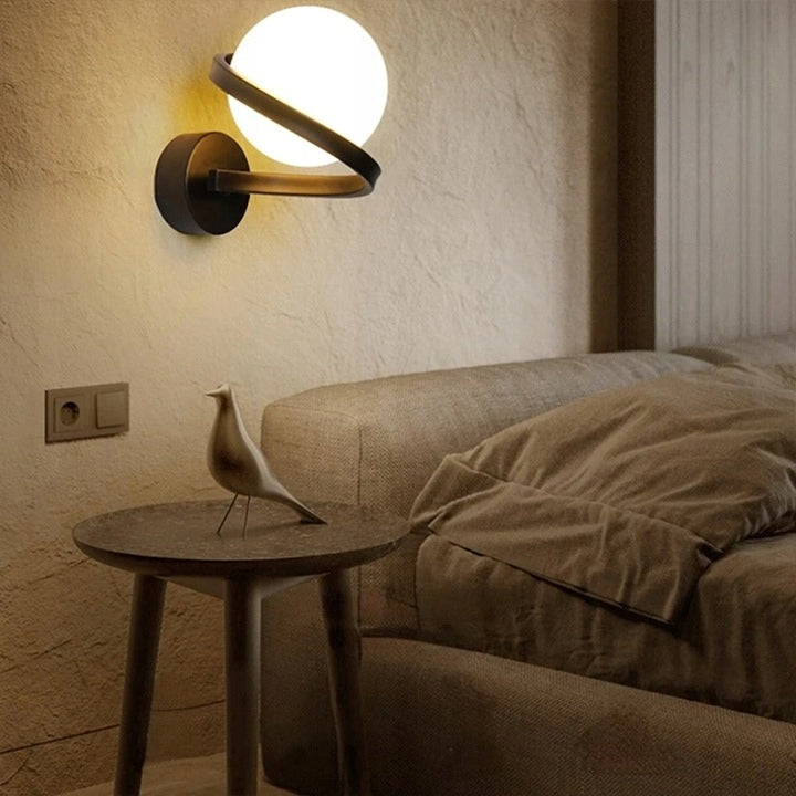 Wall lamp APP1209 black wall lamp milk shade Batteries included no
