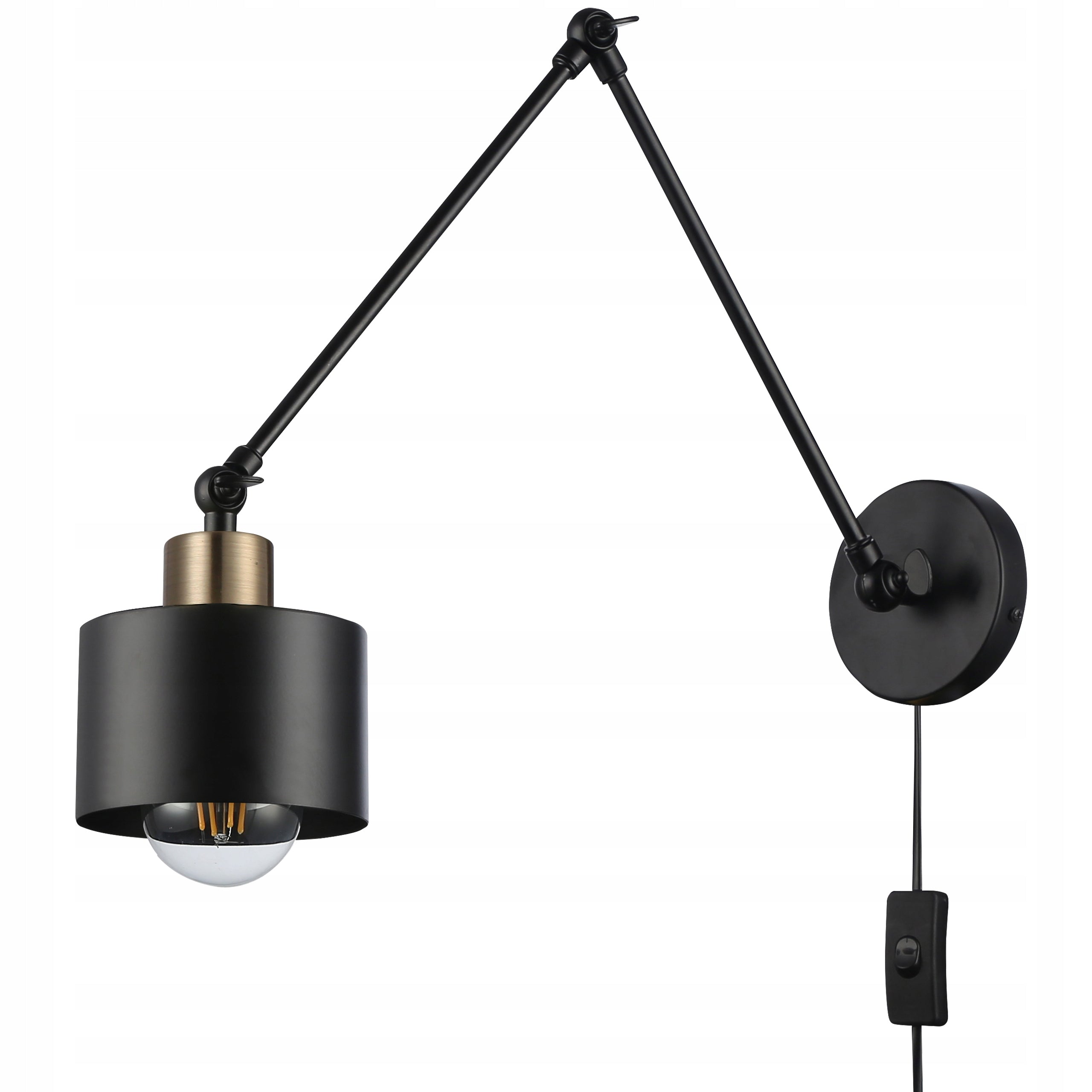 Wall lamp Elza wall on arm E27 lamp switch black copper