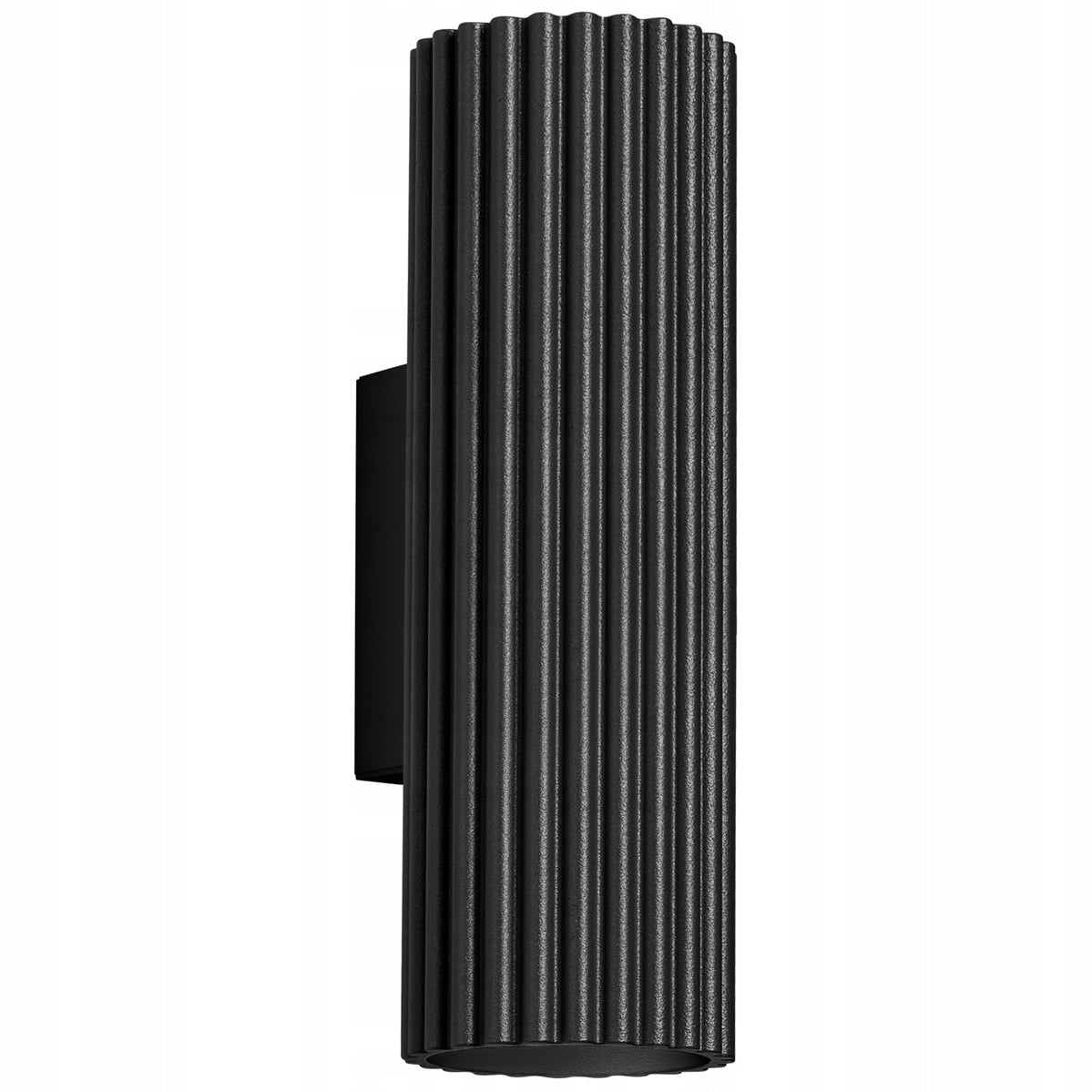 Wall lamp KARBON black fluted tube elegant up-down D20 2P