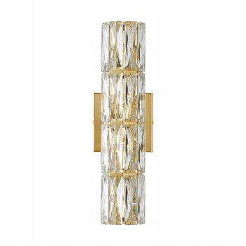 Wall lamp PRISMA 40 cm - crystal wall lamp, gold, luxurious accent