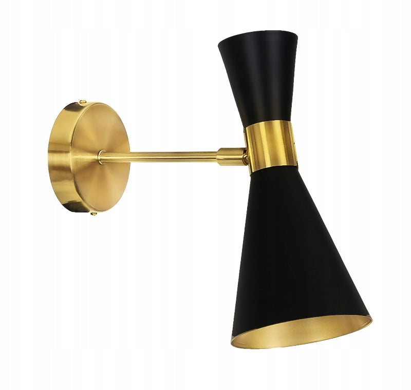 Wall lamp black - gold loft modern yellow E27 40 W