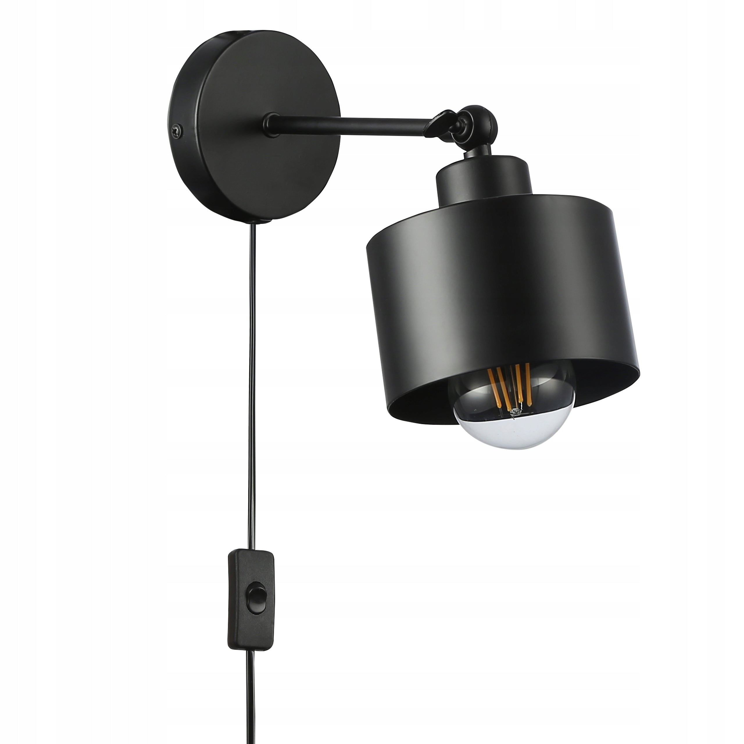 Wall lamp black with switch cable for power plug Packaging status original
