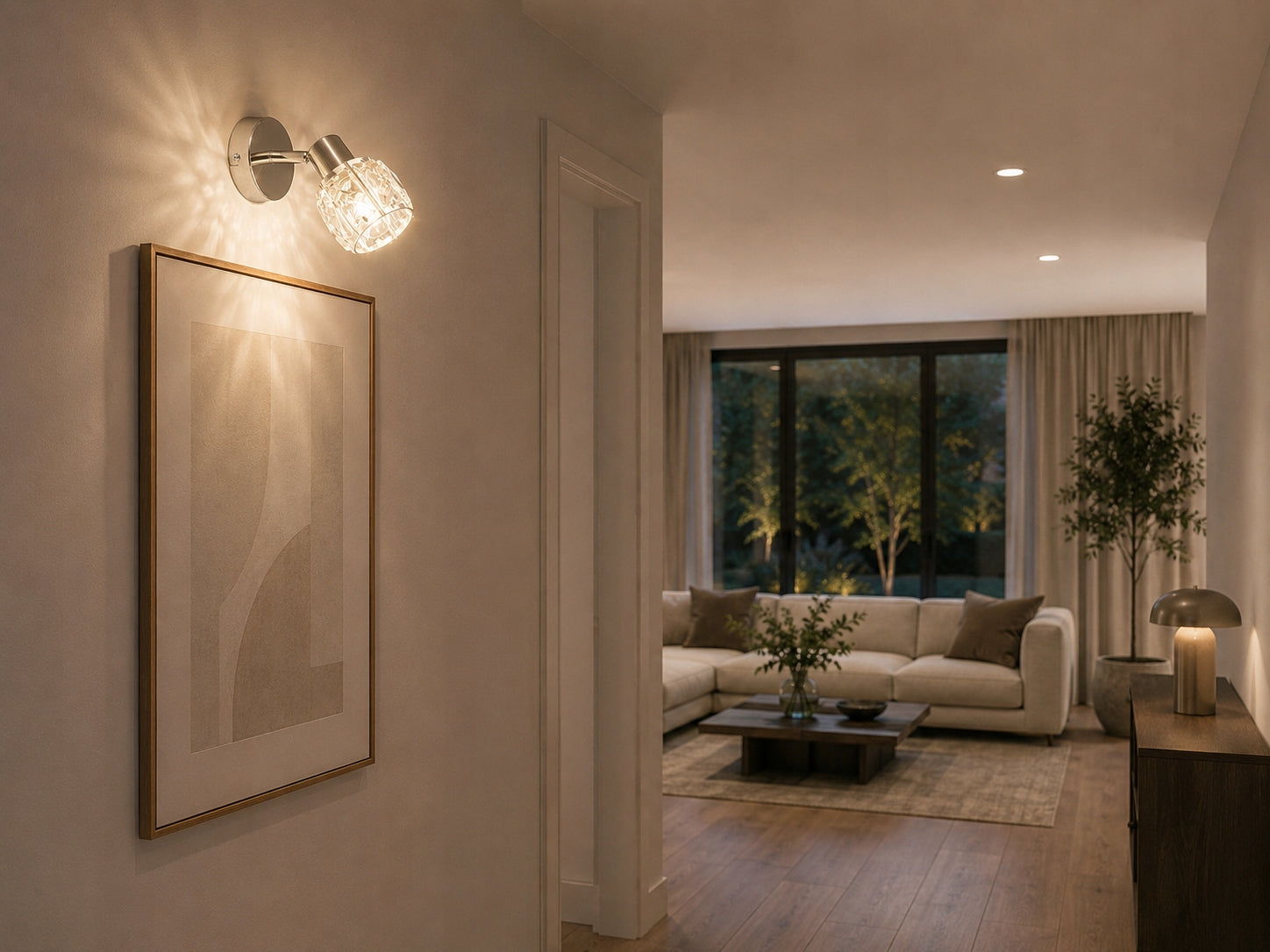 Wall lamp crystal Dubai silver adjustable lampshade Candellux Manufacturer code 91-53640