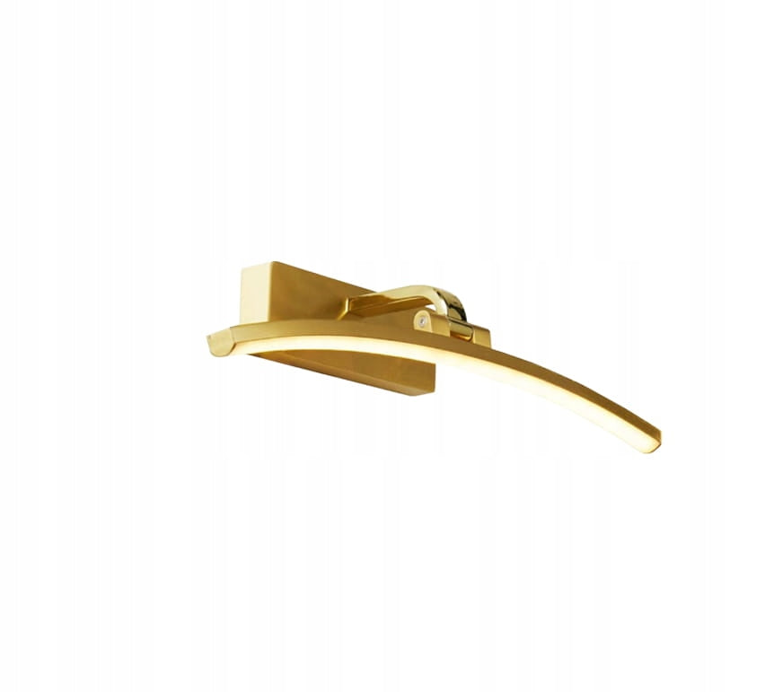 Wall lamp over round LED mirror for bathroom gold brushed copper