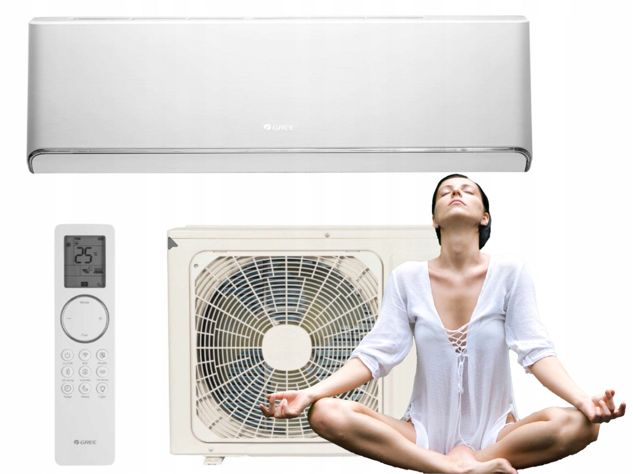 Wall-mounted air conditioner Gree Airy White 3,5kW set