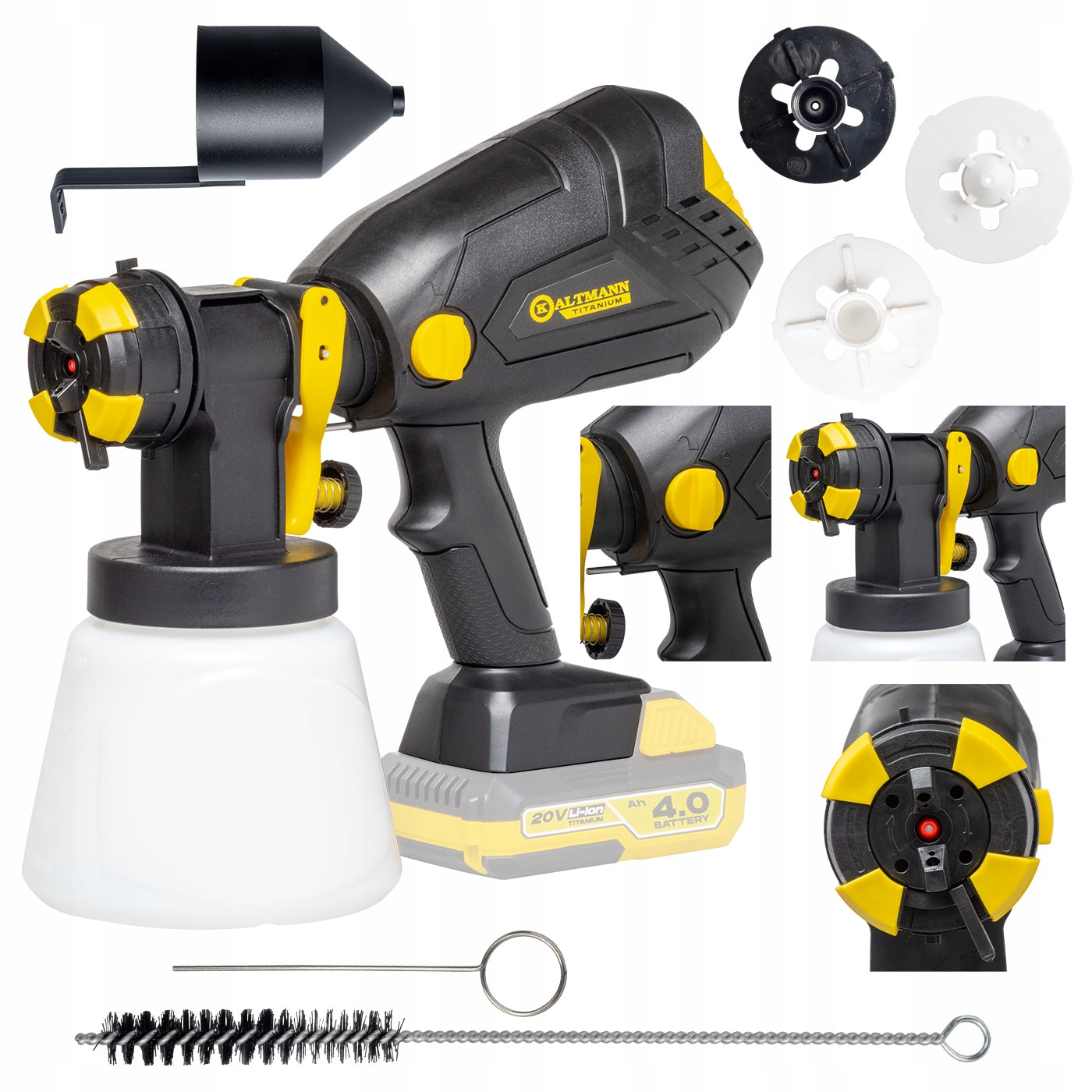 Wall paint gun PAINT SPRAYER 3 nozzles 85 DIN Kaltmann 20V