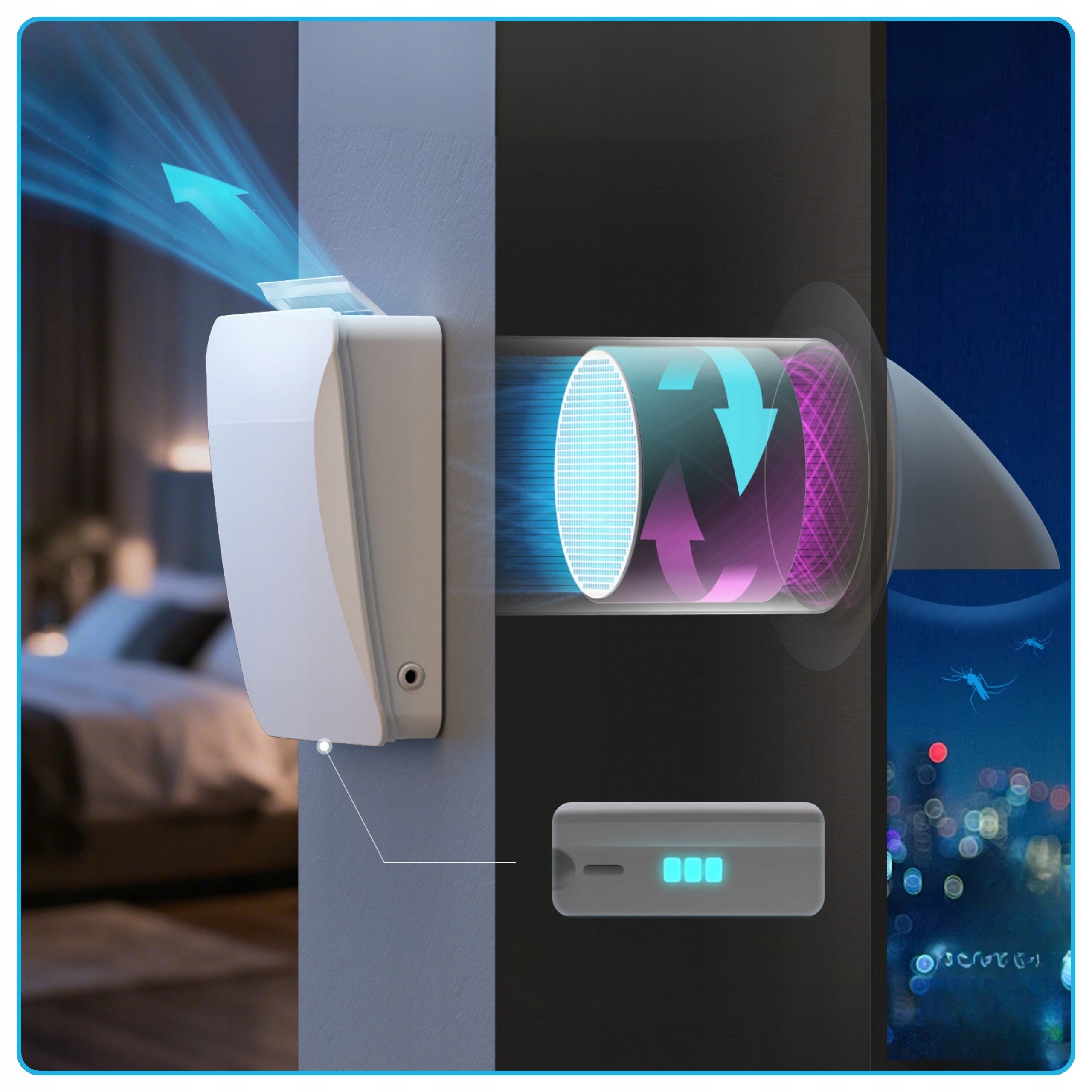 Wall recuperator AIR VENT FLOW 60m3/h WIFI Thermeco humidity sensor Manufacturer code 5904326935198