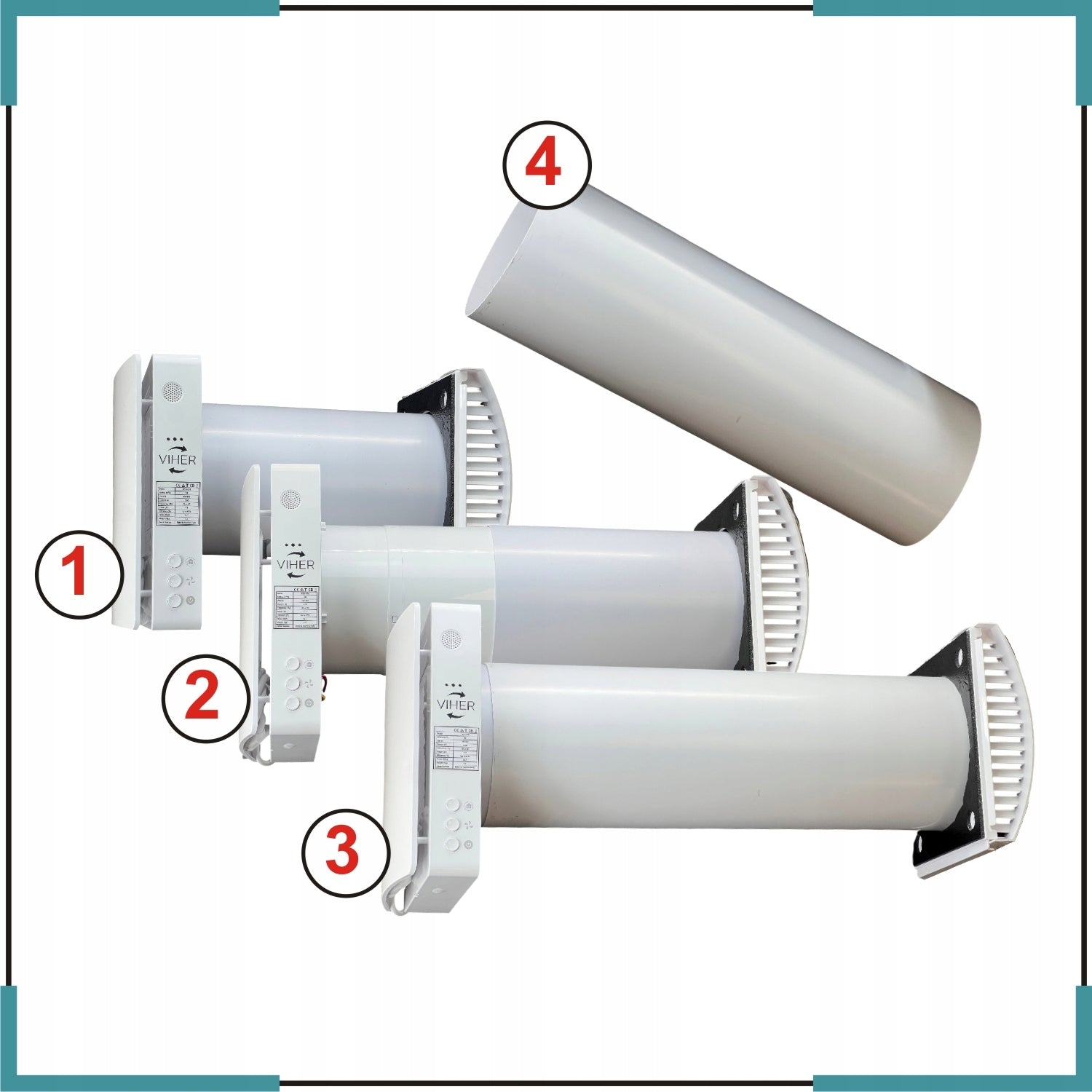 Wall recuperator VIHER 80 m3/h NEW BETTER EXCHANGER remote control WiFi filter F7 Range of energy efficiency classes A+ - G