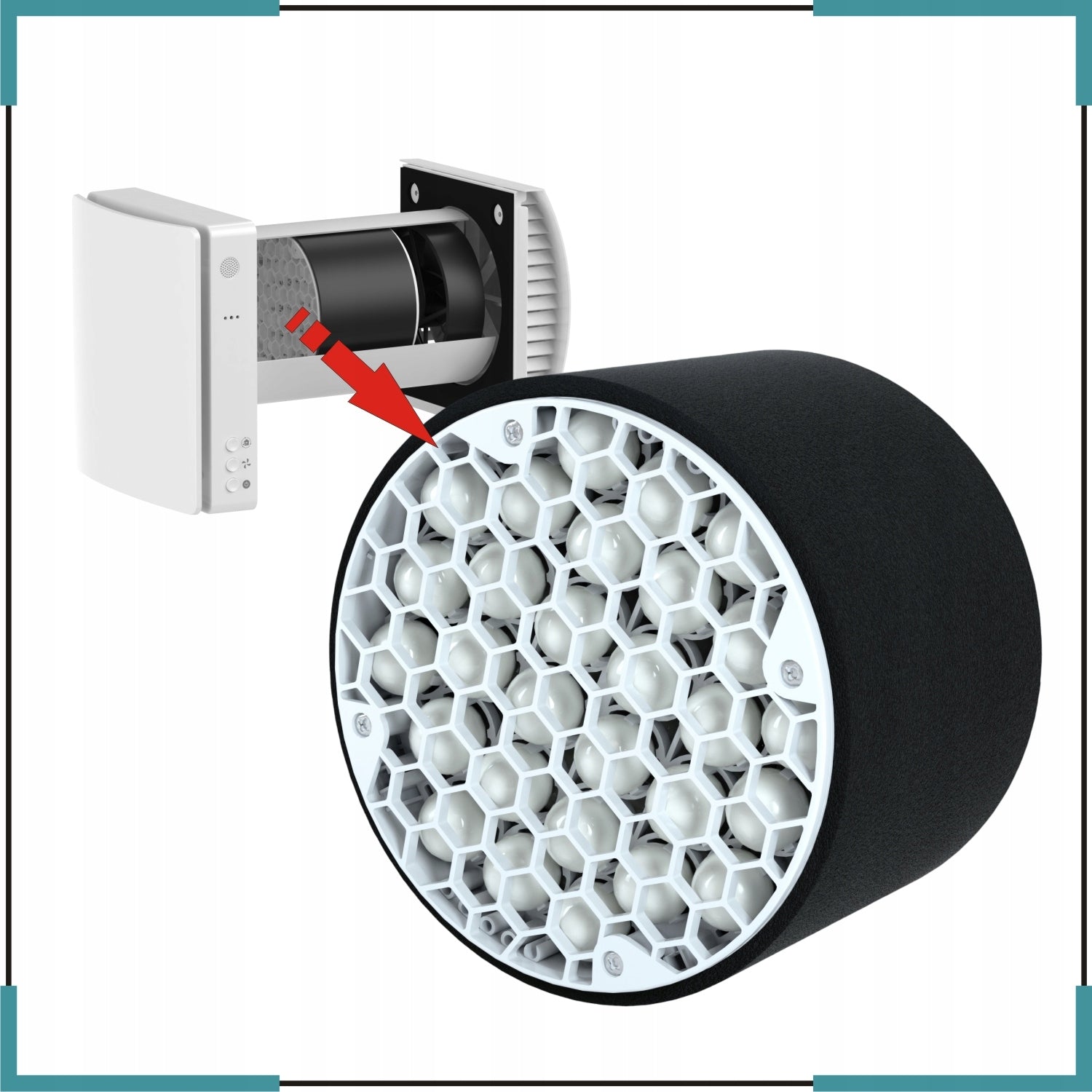Wall recuperator VIHER 80 m3/h WiFi, filter F7, CO2 sensor, BLACK FRONT Kind heat recovery ventilator