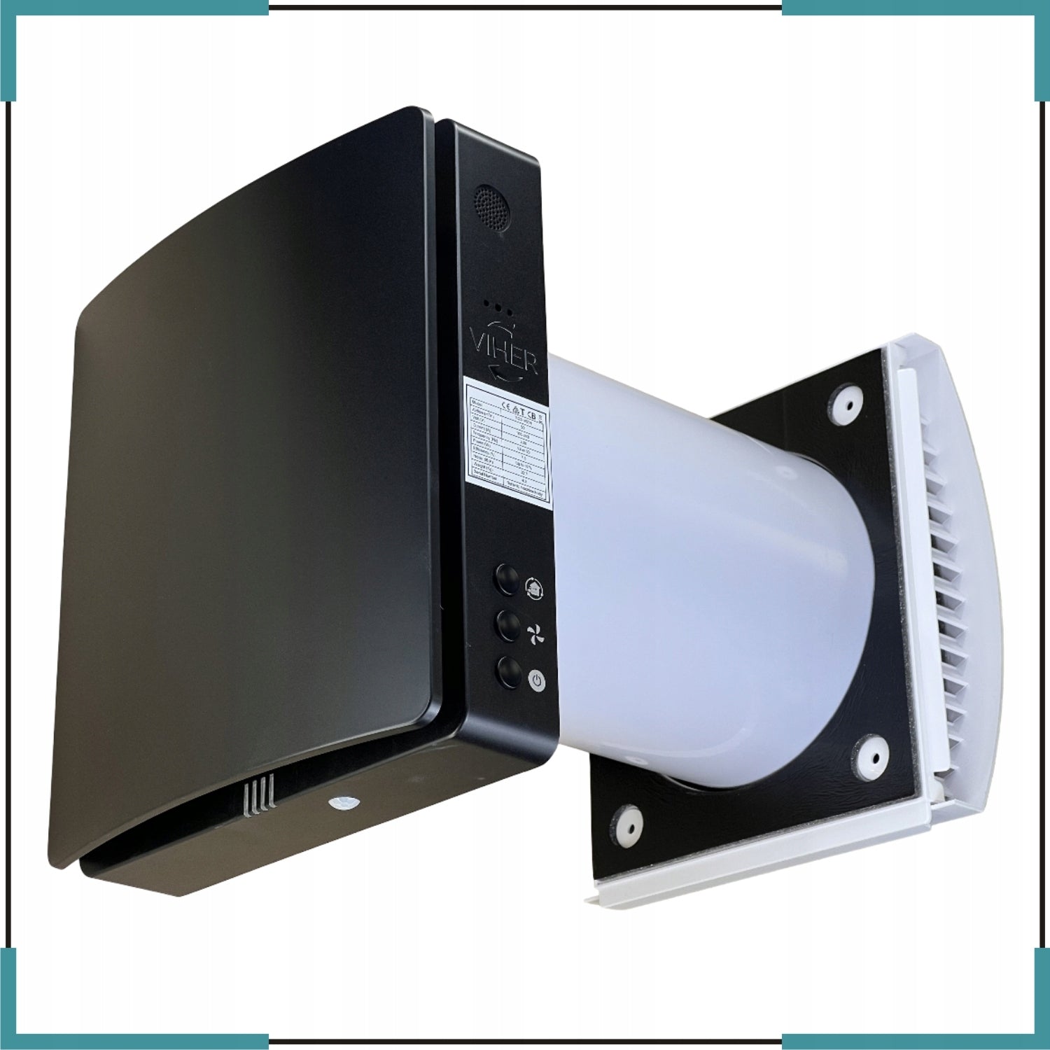 Wall recuperator VIHER 80 m3/h WiFi, filter F7, CO2 sensor, BLACK FRONT Packaging status original