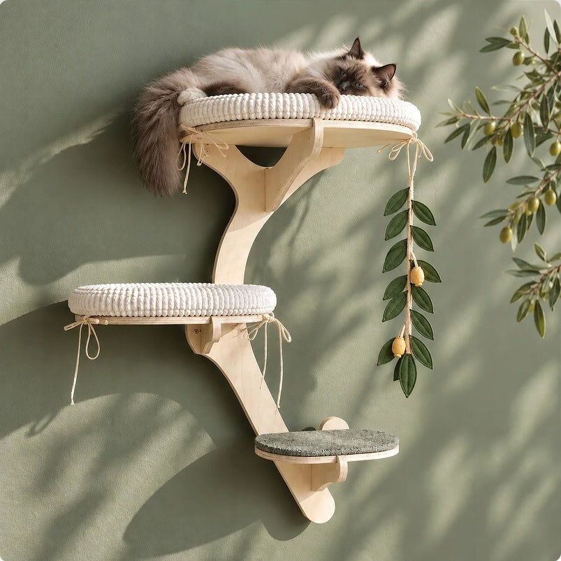 Wall scratcher for cat OLIVE tree on the wall shelf bed 96x69x39cm
