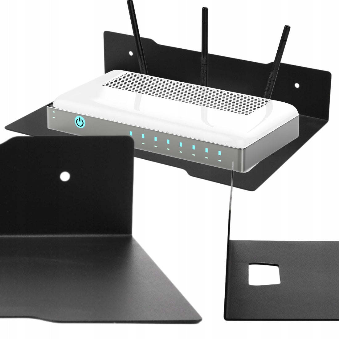 Wall shelf hanging for router modem Wall mount 23 cm Black UP TO 5KG