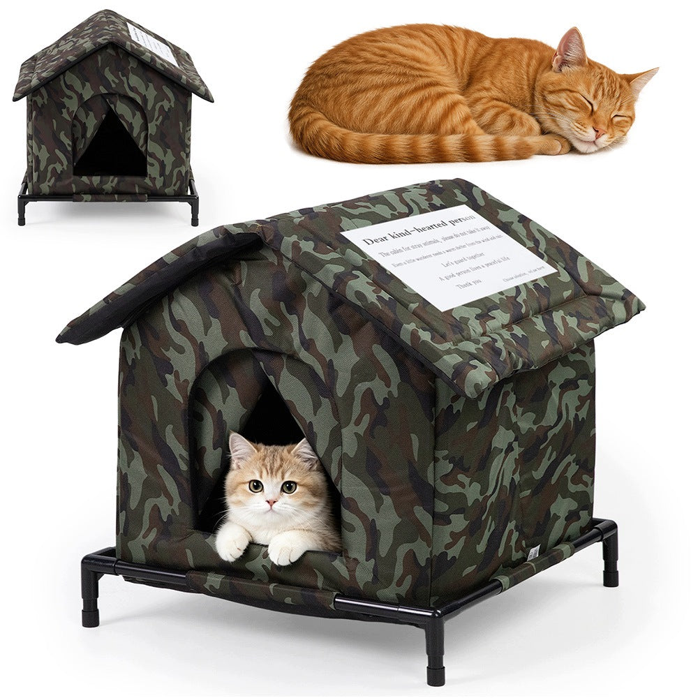 Warmed Kennel For Stray Cat For Winter Waterproof Outdoor 42x42x42cm