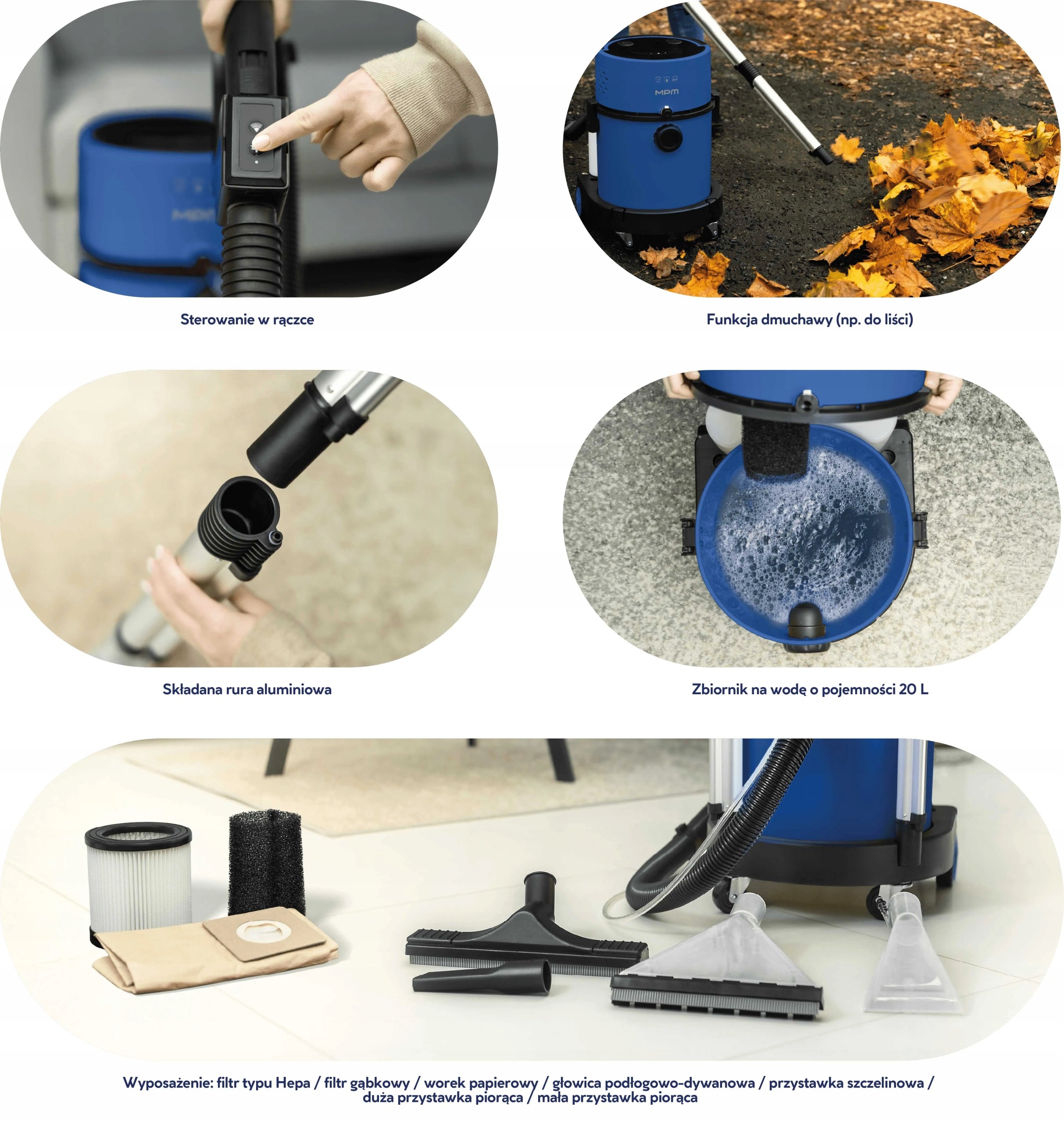 Washing Vacuum Cleaner MPM MOD-48 1200W 20L Blower Upholstery Carpet Washing Manufacturer code MOD-48