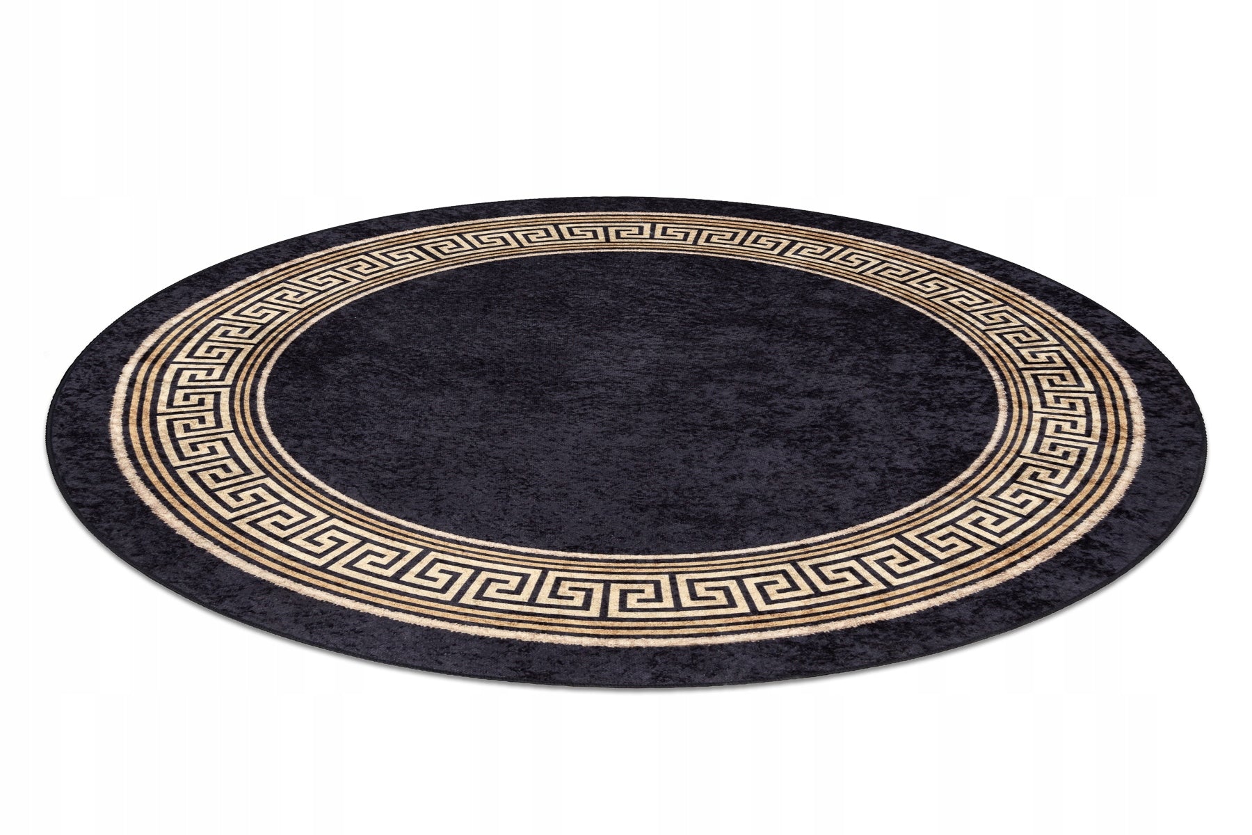 Washing carpet MIRO ANTI-SLIP ROUND Greek black/gold circle 160 cm Brand Dywany Łuszczów
