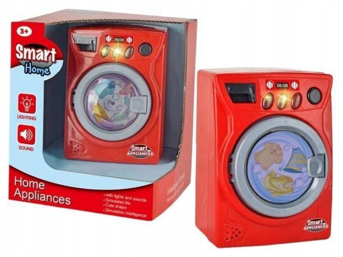 Washing machine with light and sound