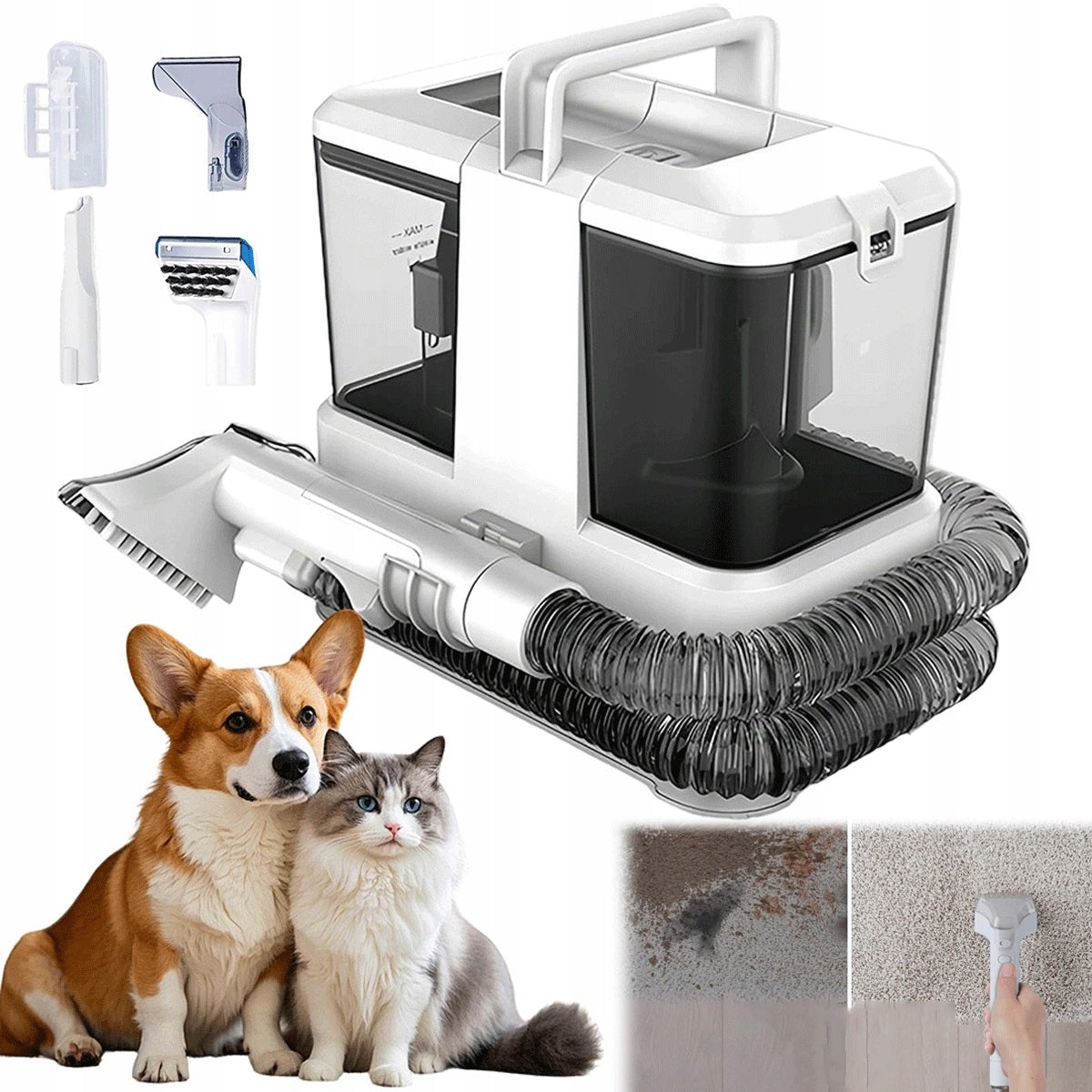 Washing vacuum cleaner Bedee with 4 suction cups and 2 tank system 400 W white