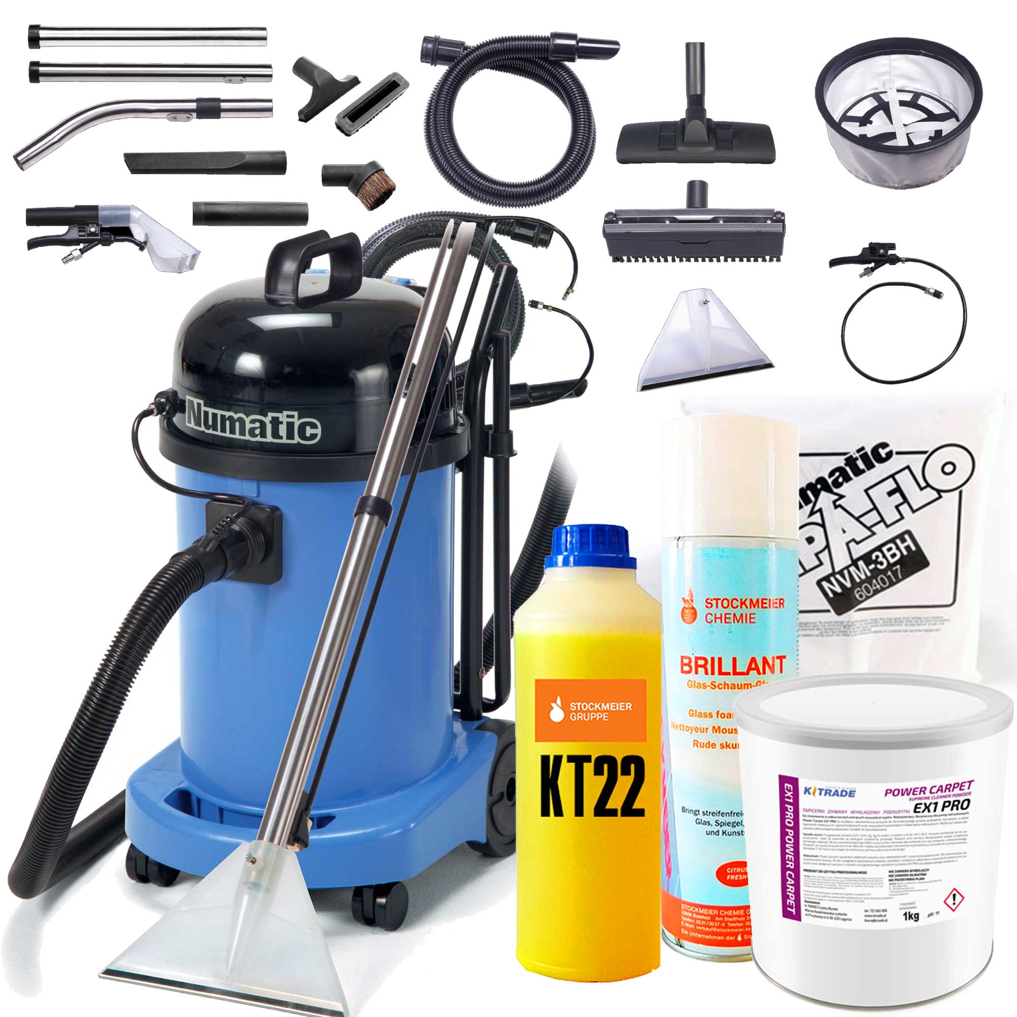 Washing vacuum cleaner for carpet and upholstery Numatic CT 470-2 + chemistry PRO