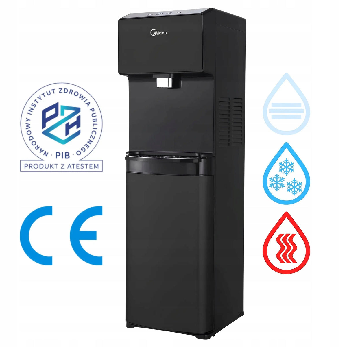 Water Dispenser Midea Freestanding Black Touchless