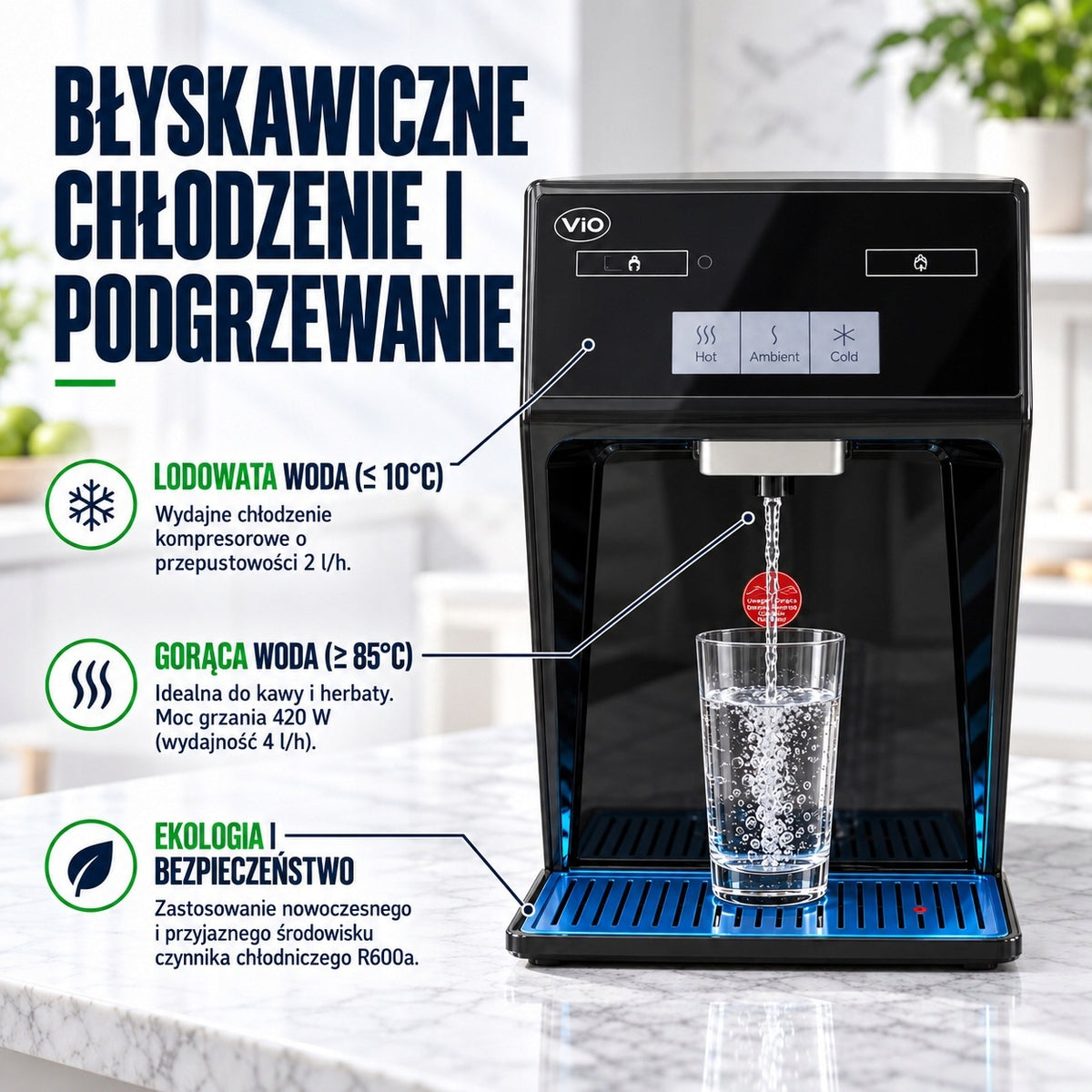 Water Dispenser ViO P45 TC-RO Charny Countertop RO Compressor for Home Brand ViO