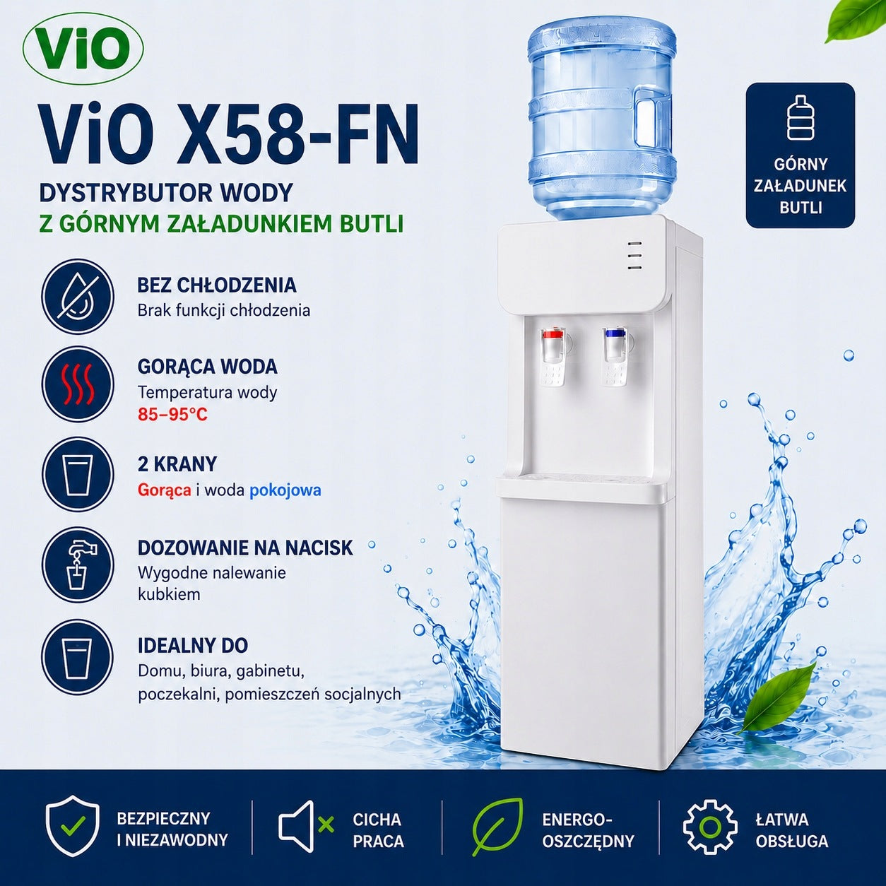 Water Distributor ViO X58-FN White For Cylinders Upper Load Without Cooling Brand ViO