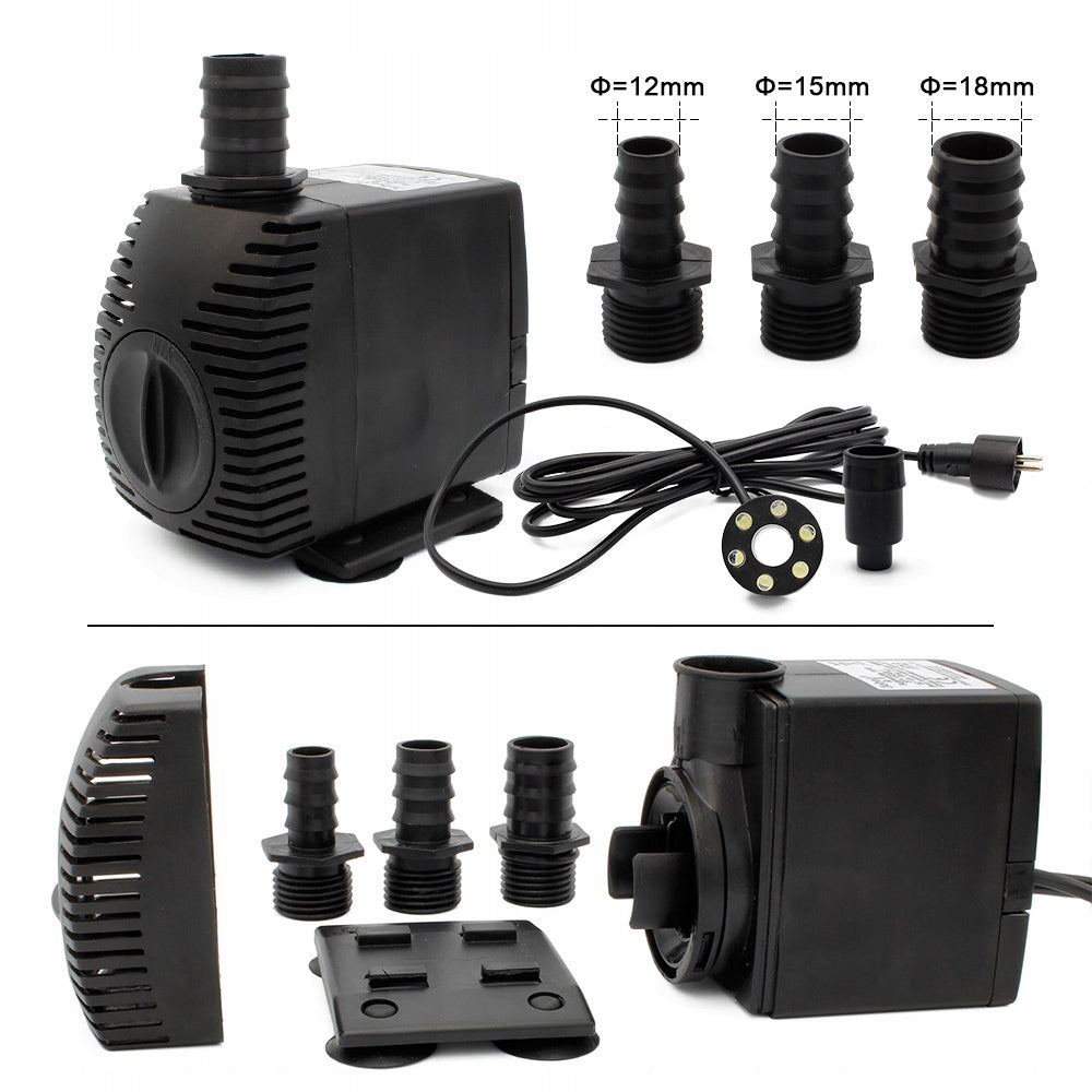 Water Eyelet Garden Fountain Pump 1500L/H With 3 LED Lighting Product weight with unit packaging 0.6 kg