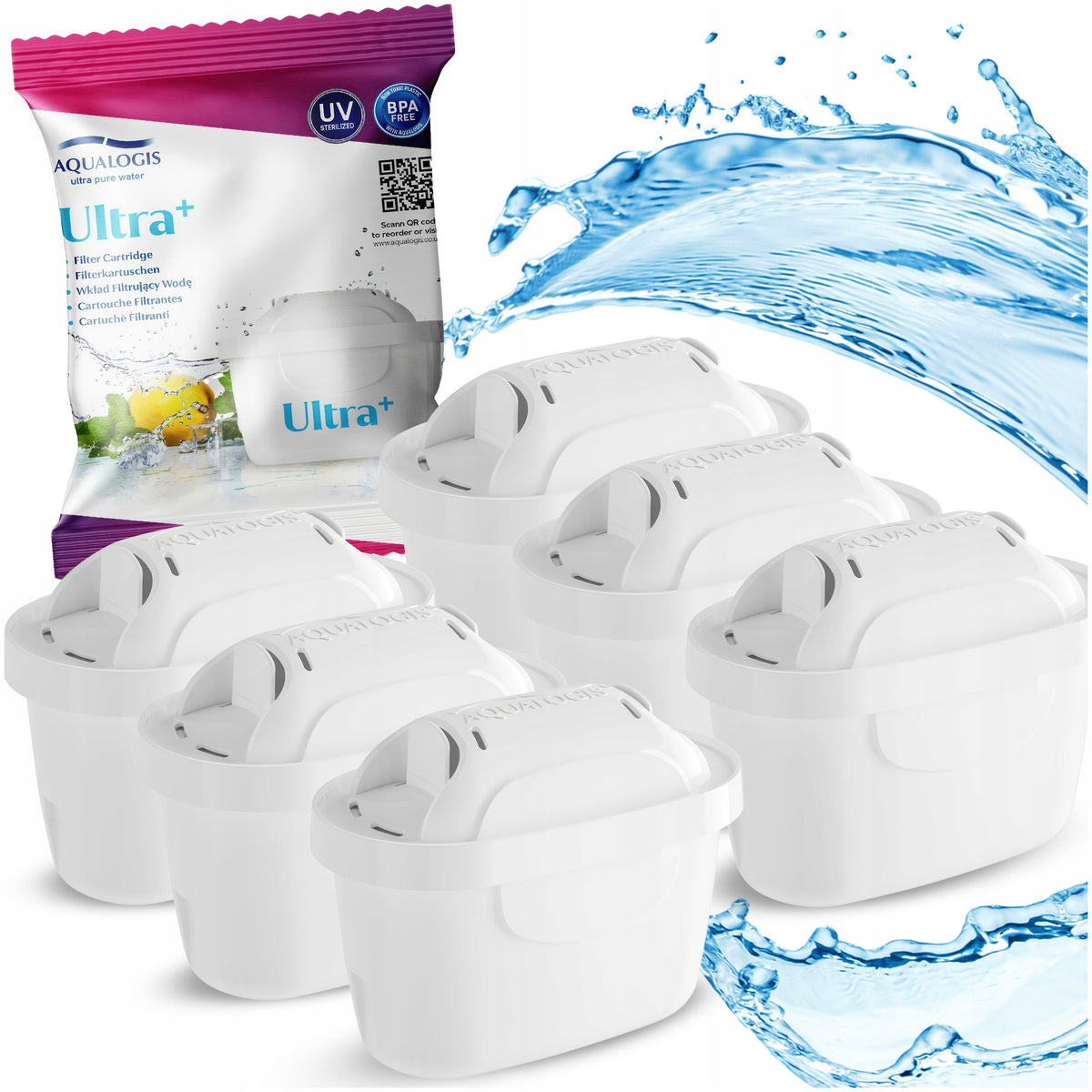 Water Filter Pitcher Filter Cartridge Aqualogis Ultra For BRITA DAFI 6pk