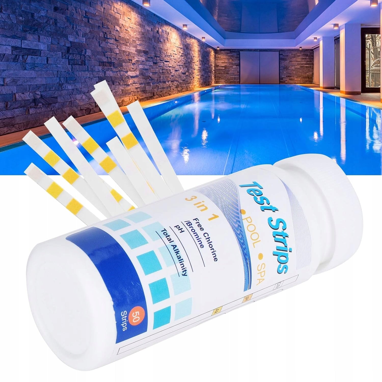 Water PH Test Paper 3in1 Pool SPA Strips 50pcs