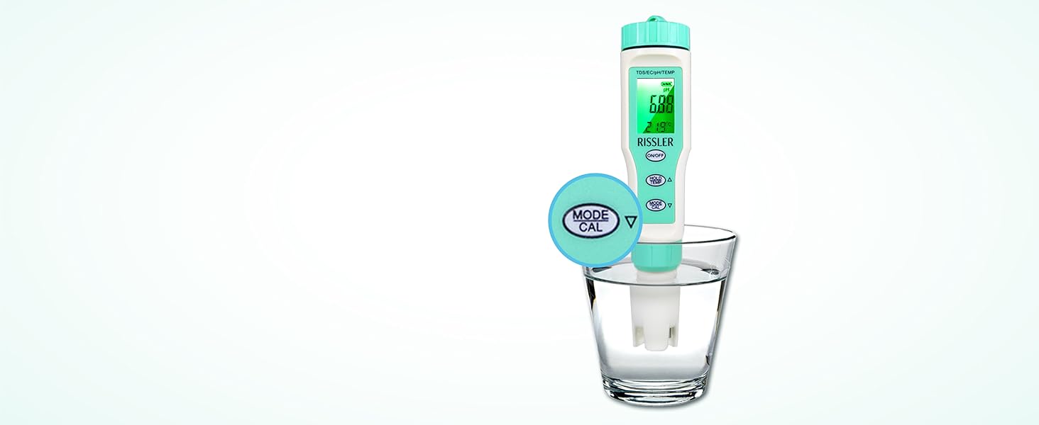 Water Tester PH 4in1 TDS EC Temp Pool Aquarium Precision Rissler Meter Batteries included no