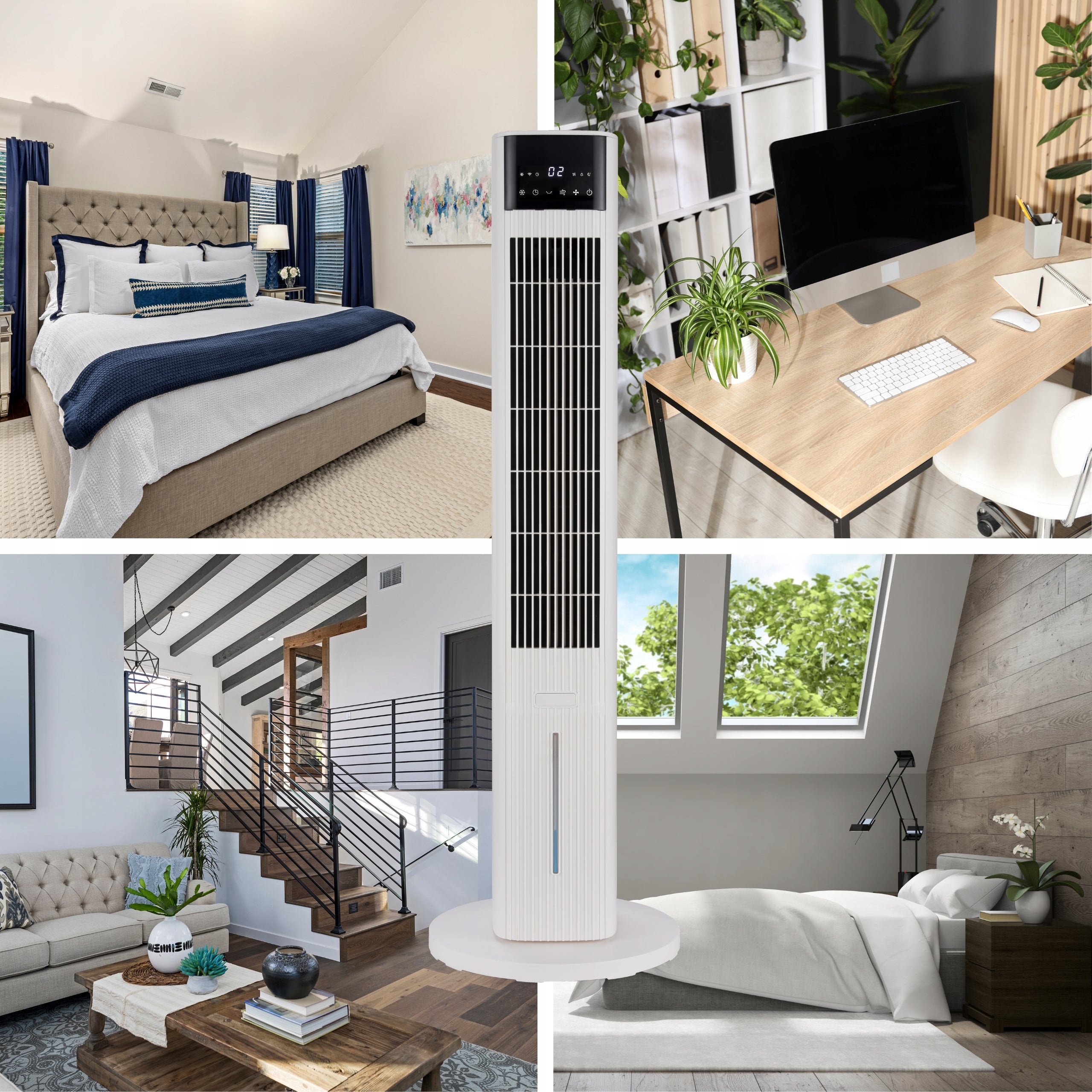 Water air conditioner CLIMATIVE COOLAIR column fan AIR CONDITIONER+WiFi+AROMA Dominant color white