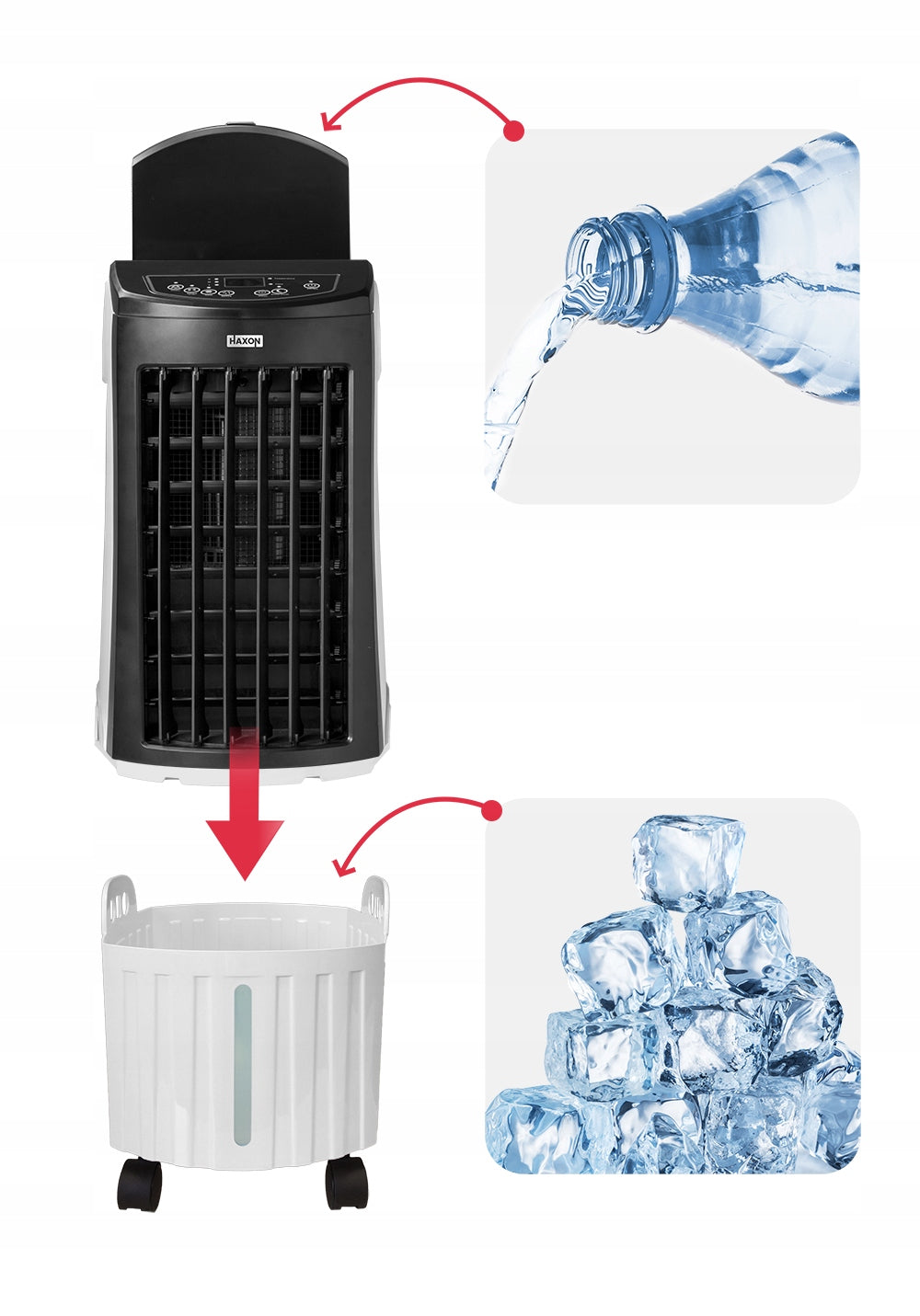 Water air conditioner HAXON ROX portable air conditioner 12l + IONIZATION humidifier Manufacturer code ROX