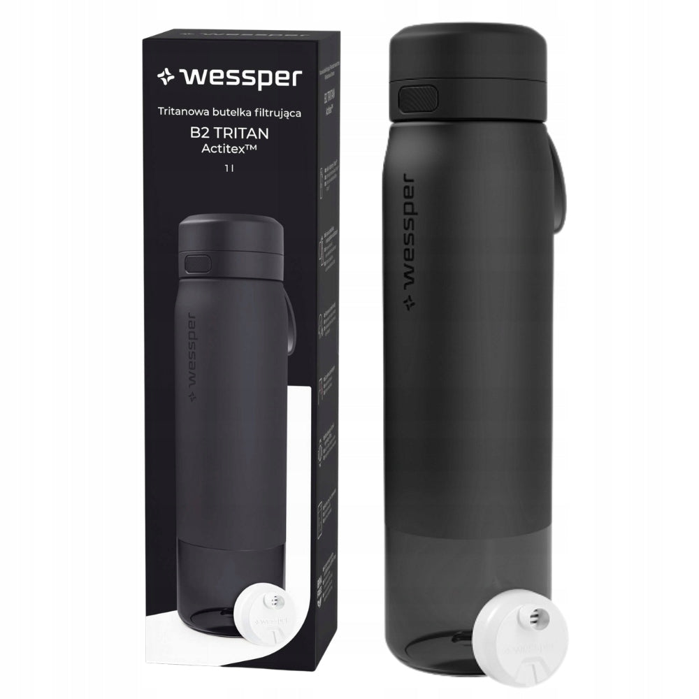 Water bottle filter bottle with filter B2 TRITAN 1l Wessper - Black