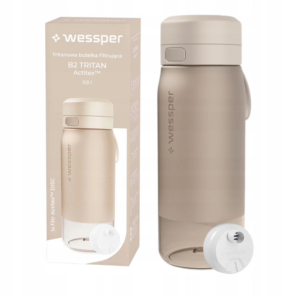 Water bottle with filter B2 TRITAN 0,5l Wessper - Beige