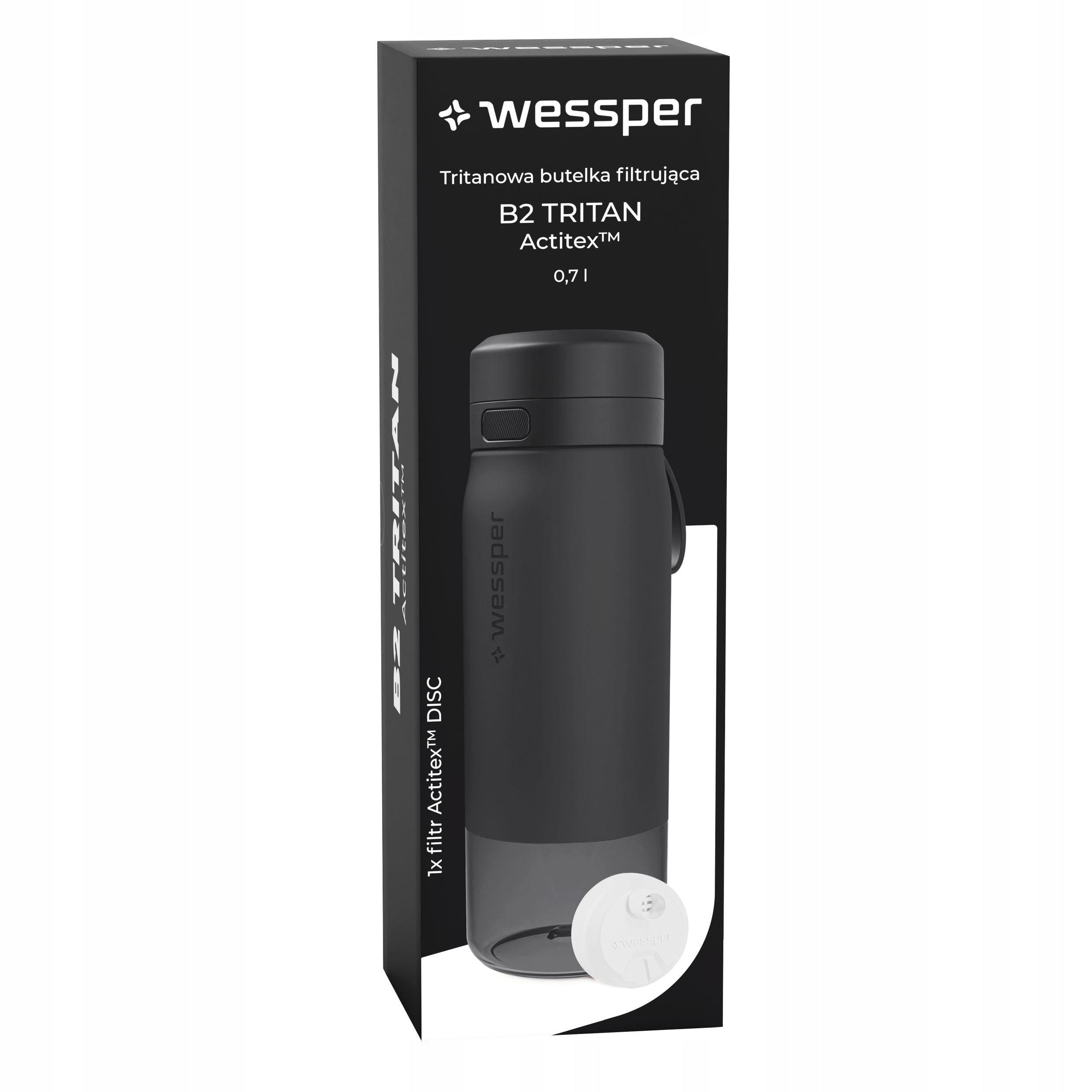 Water bottle with filter TRITAN BPA FREE WESSPER B2 700ml EAN (GTIN) 5902668913959