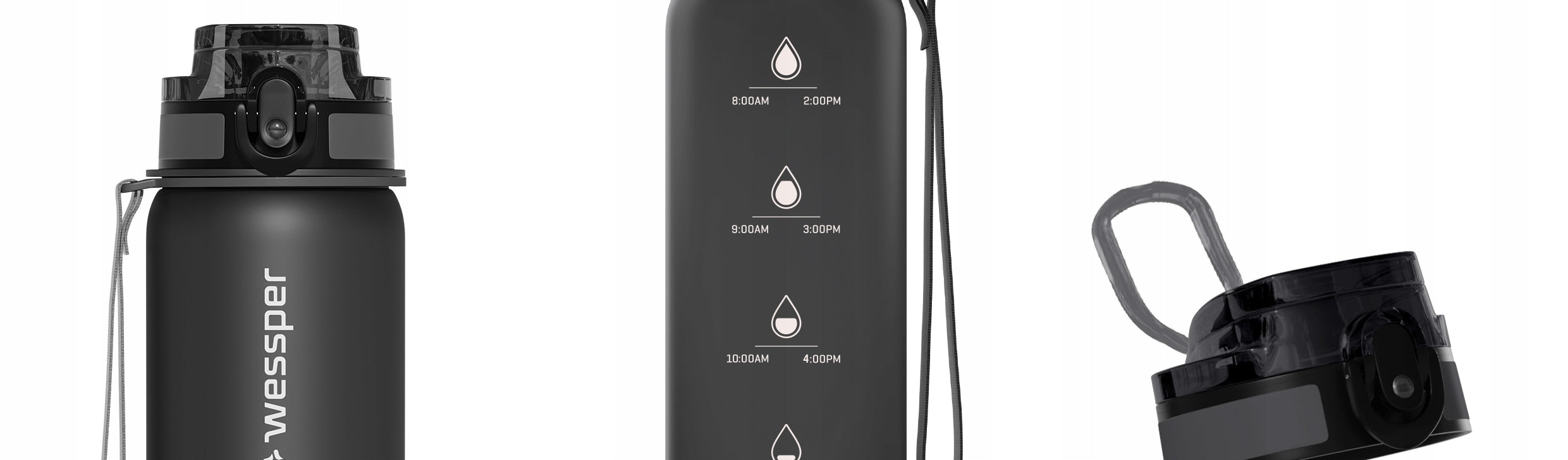 Water bottle with graduation water bottle filter bottle Wessper 1l + filter Packaging status original