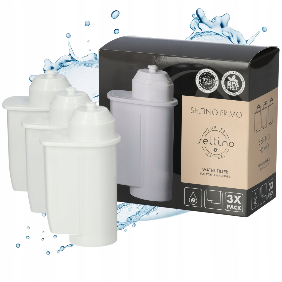 Water filter Seltino Primo replacement for Bosch Siemens TZ70003 set of 3