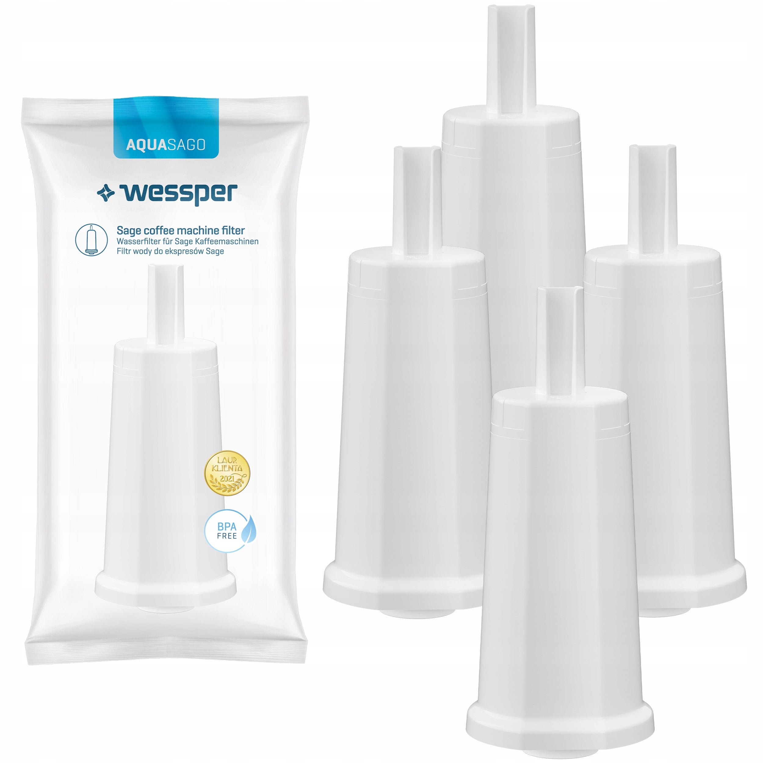 Water filter Wessper for Sage BES920 SES880 SES875 SES500 4 pieces