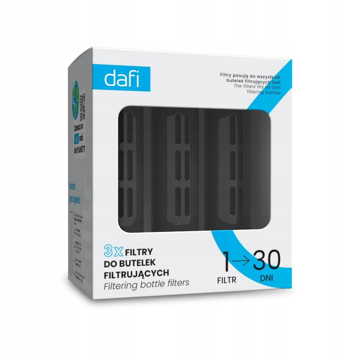 Water filter for bottle Dafi Solid Soft carbon black anthracite 3 pcs. Packaging status original