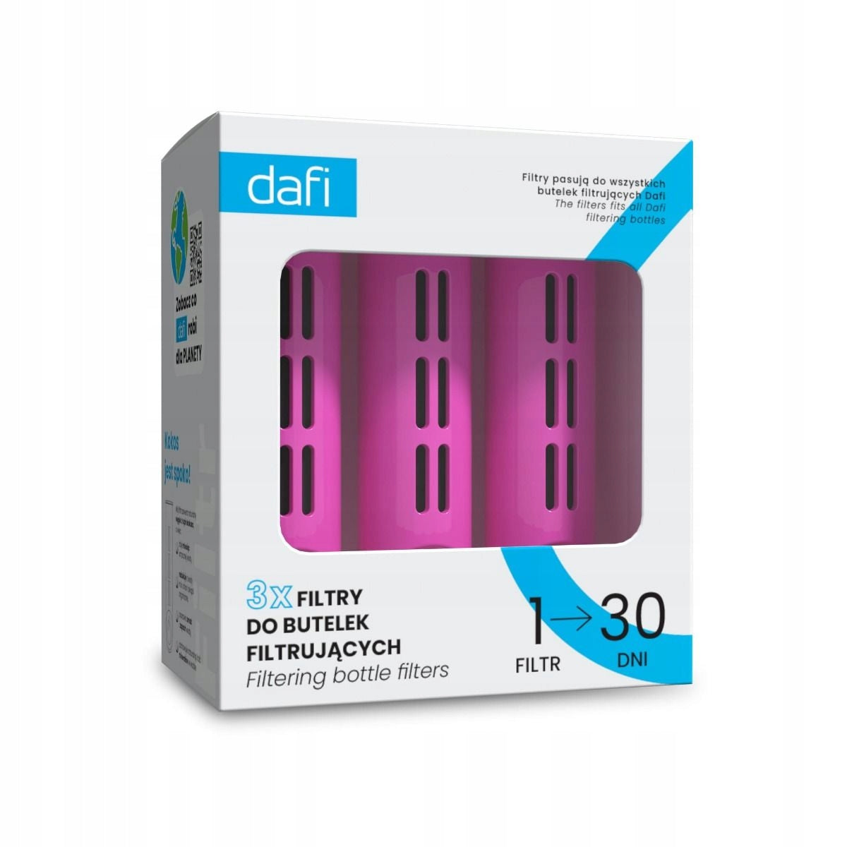 Water filter for bottle Dafi Solid Soft carbon flamingo pink 3 pcs. Packaging status original
