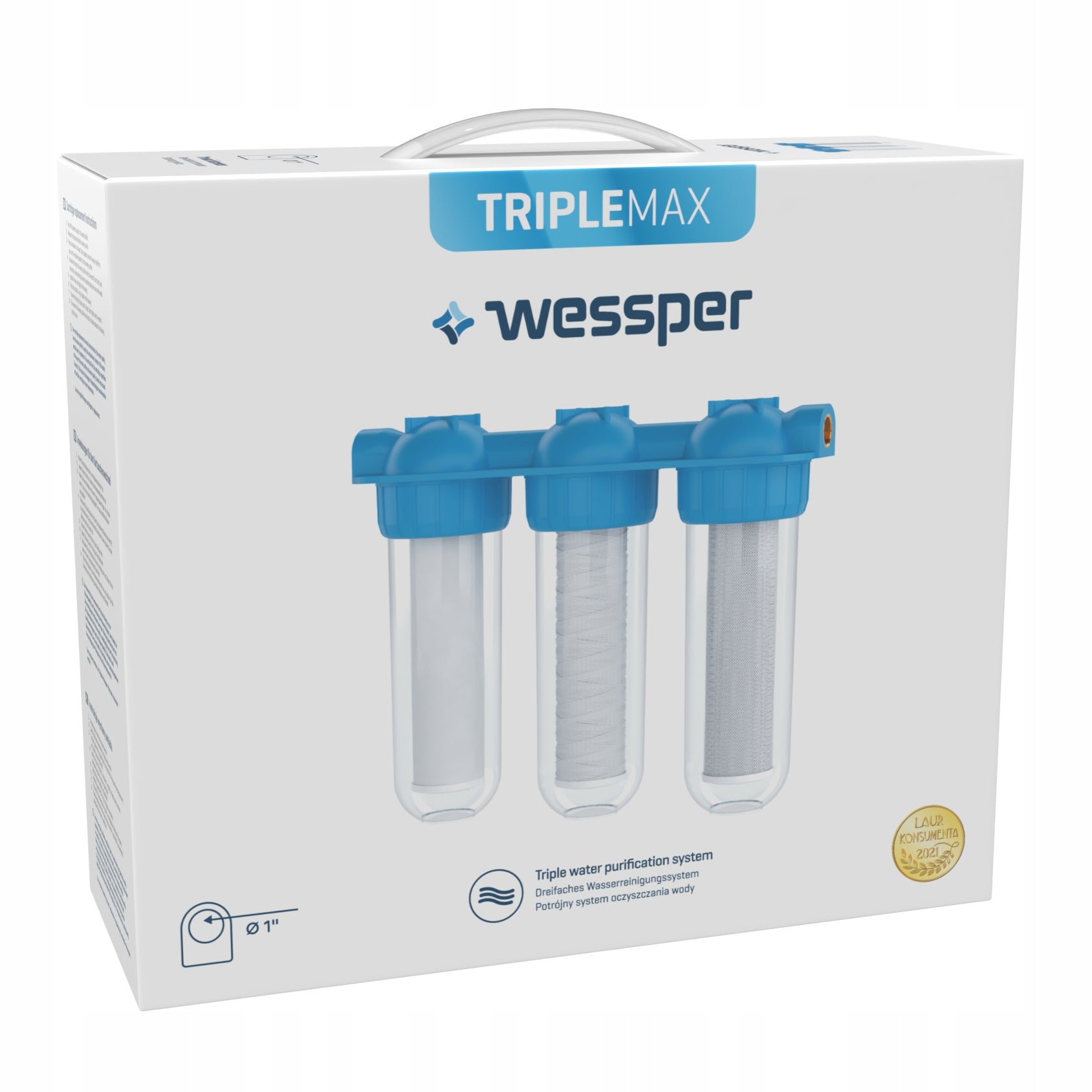 Water filter pre-filtration body 1" 3-stage + 3 cartridges filters EAN (GTIN) 5902668840231