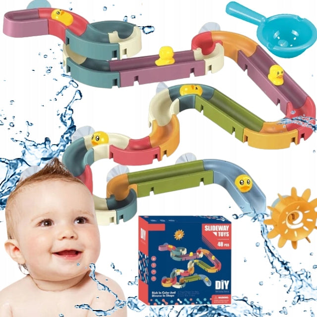 Water track for children duck bath slide ball track DIY 48 el.