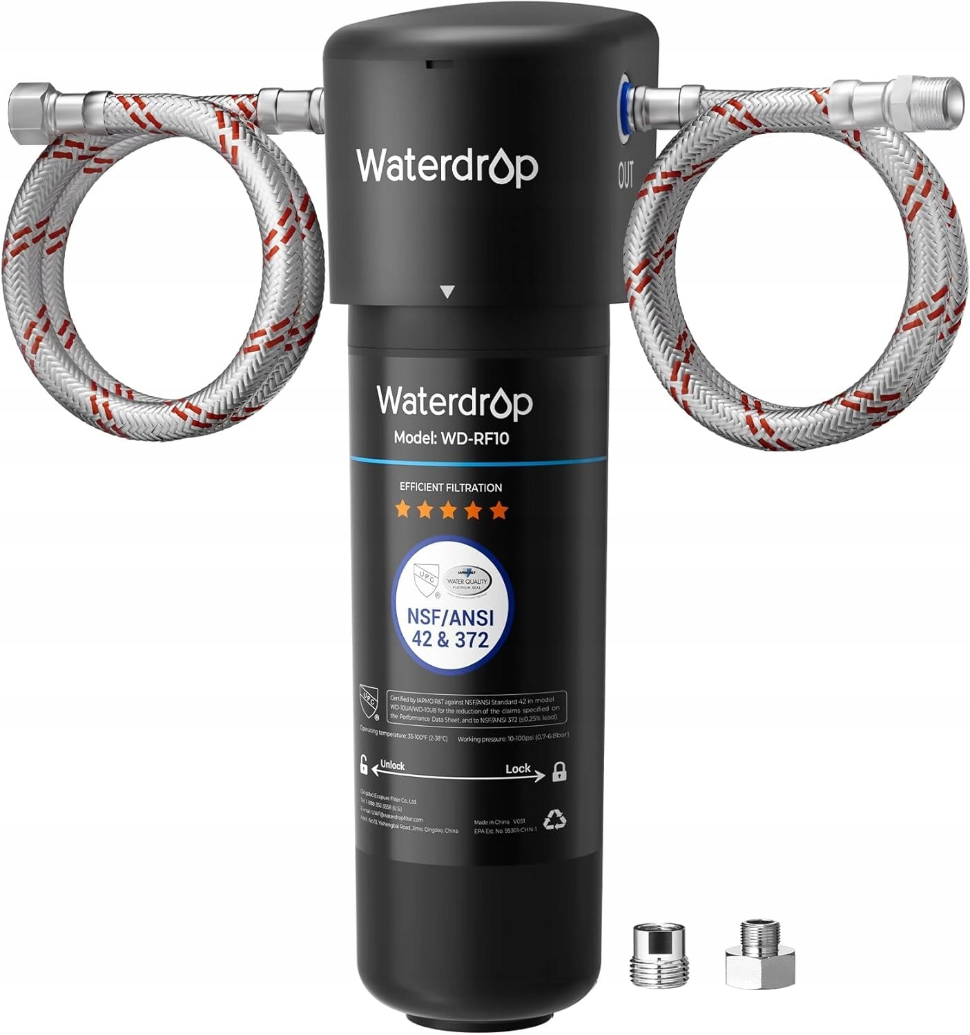 Waterdrop 10UA Under Sink Water Filter with 1 RF10 Replacement Filter Manufacturer code WD-10UA-RF10-AL