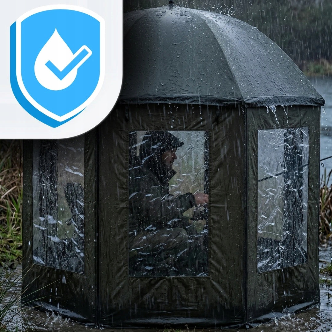 Waterproof Fishing Umbrella Tent with Full Cover and Carry Bag Packaging status original