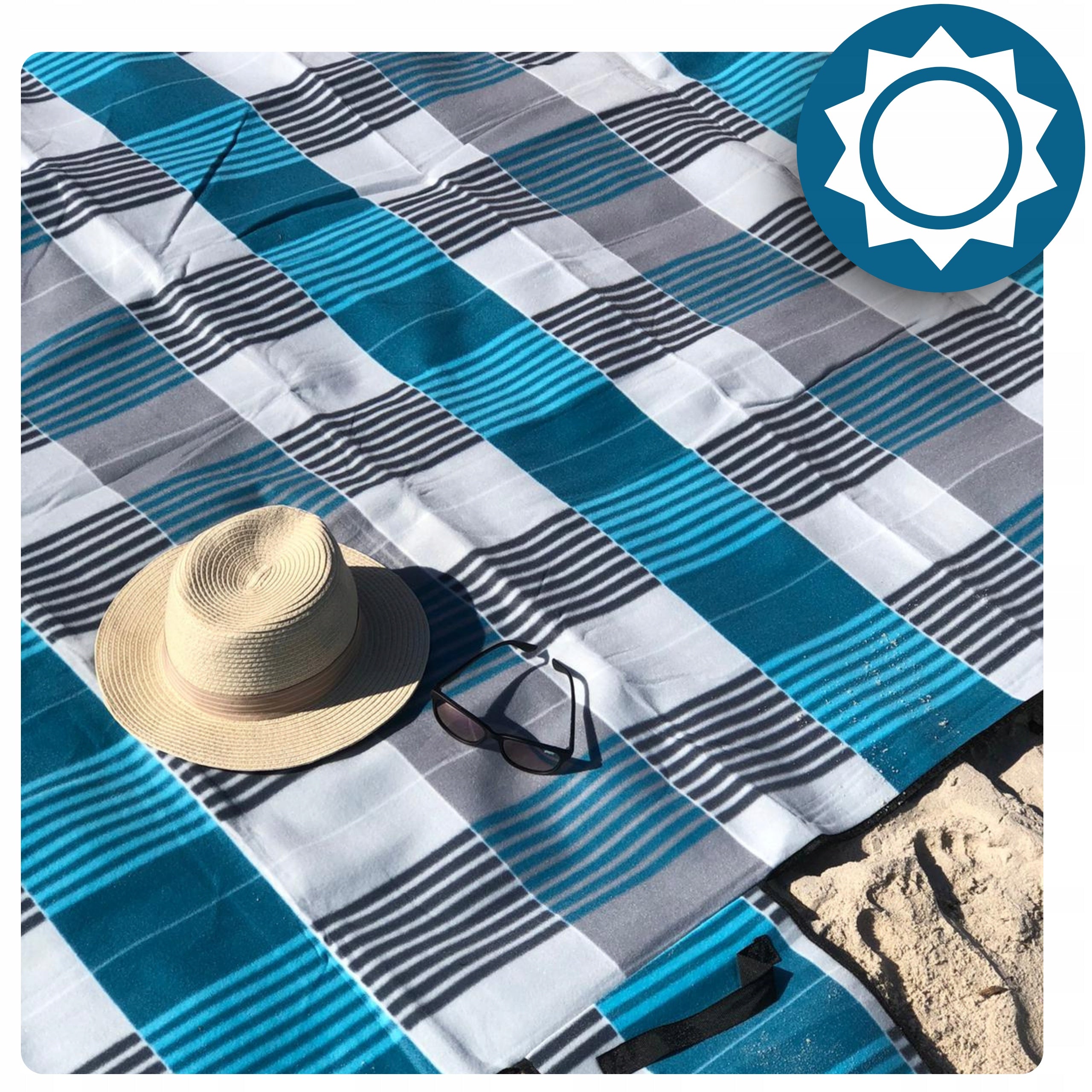 Waterproof Picnic Beach Blanket GRATING Folding in Beach Bag 200x200 Manufacturer code 5807