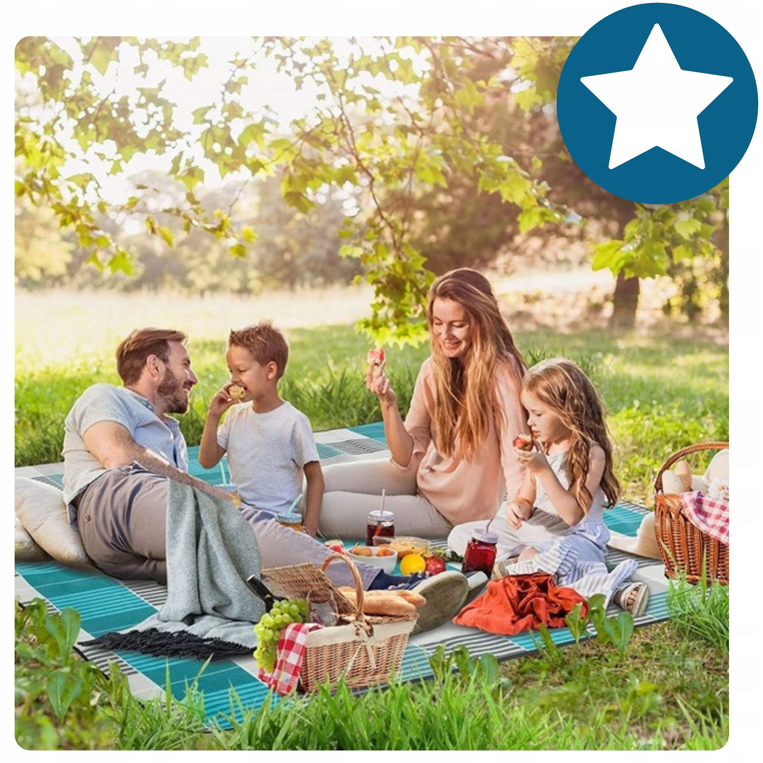 Waterproof Picnic Beach Blanket GRATING Folding in Beach Bag 200x200 Packaging status original