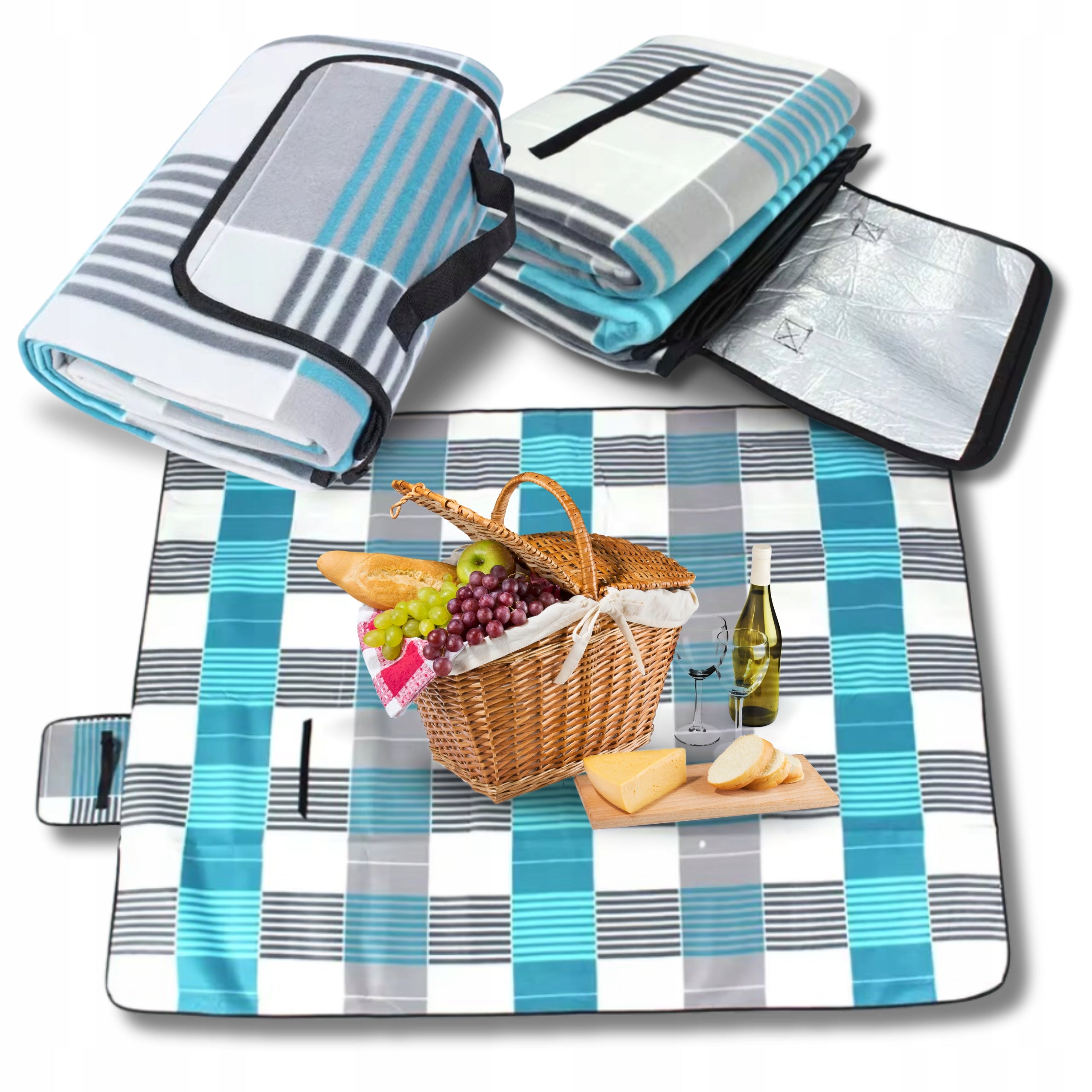 Waterproof Picnic Beach Blanket GRATING Folding in Beach Bag 200x200