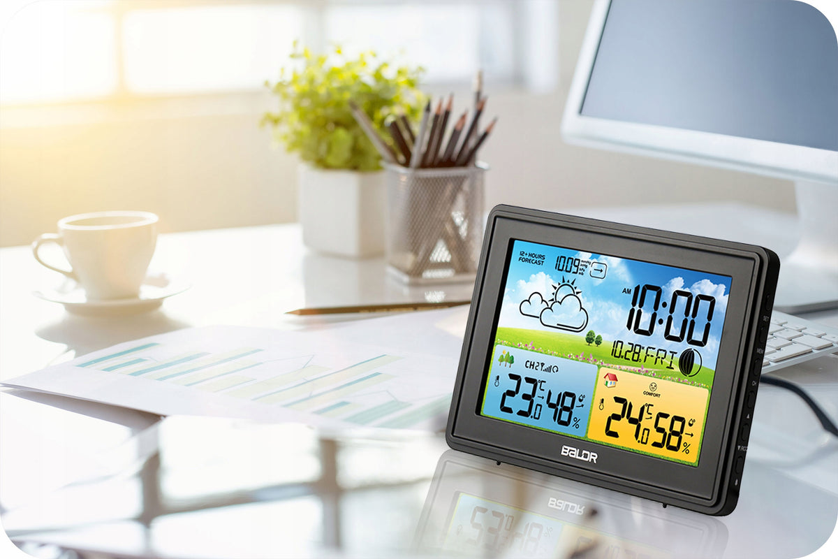 Weather Station Barometer Thermometer Hygrometer + Wireless Sensor Batteries included yes
