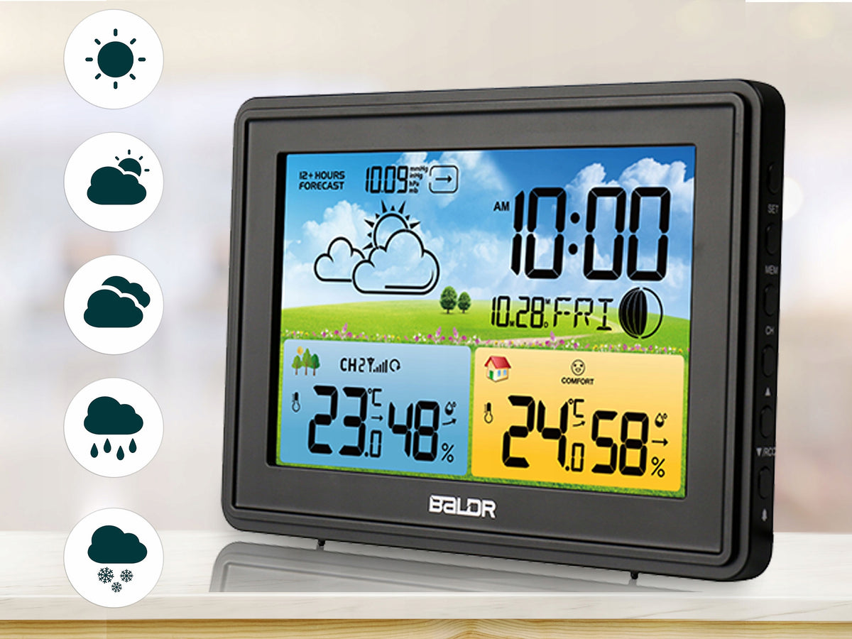 Weather Station Barometer Thermometer Hygrometer + Wireless Sensor Brand Baldr